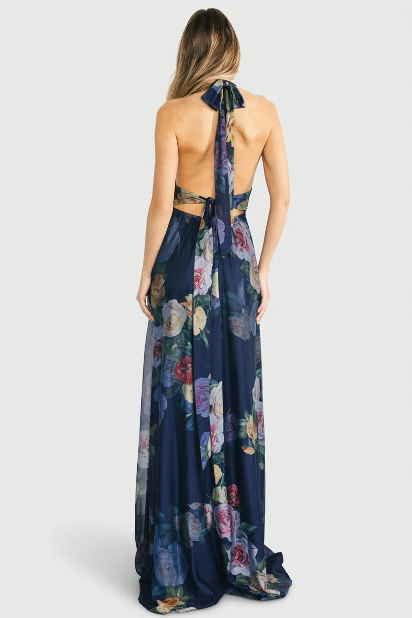 Dresden Halter Maxi Dress | Navy Floral sold by Baltic Born product image thumbnail 5