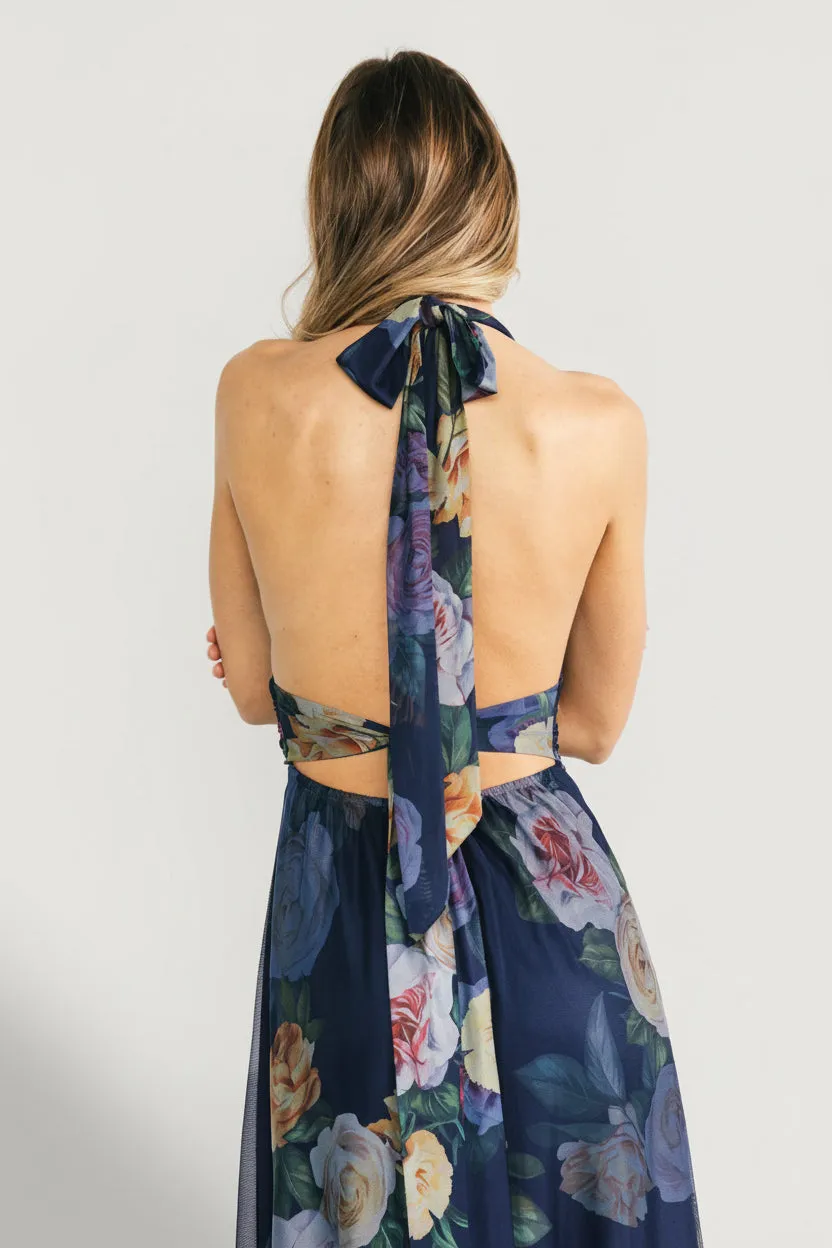 Dresden Halter Maxi Dress | Navy Floral sold by Baltic Born product image thumbnail 2