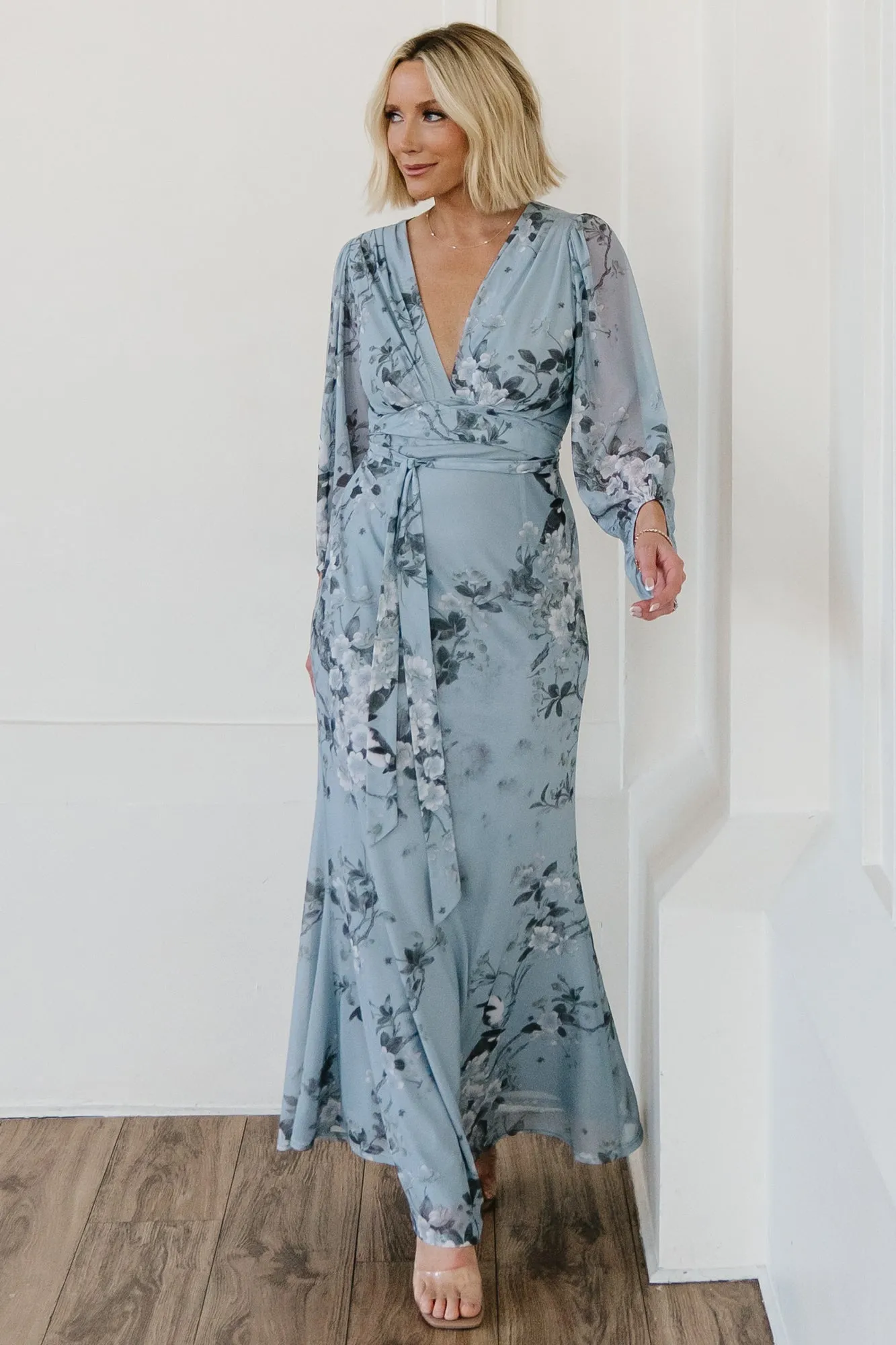 Beckham Maxi Dress | Light Blue Floral sold by Baltic Born product image thumbnail 5