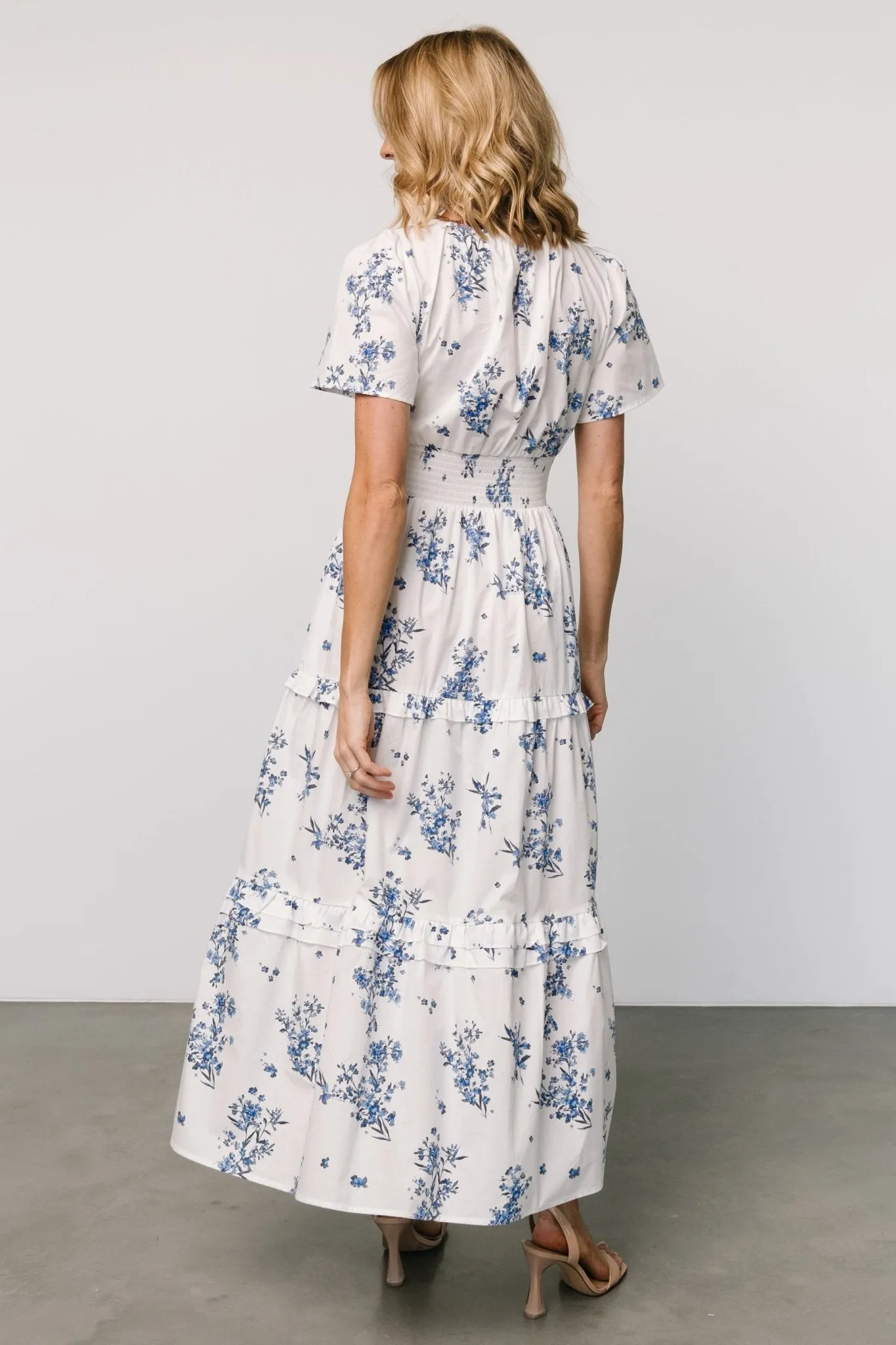 Kiana Poplin Maxi Dress | Off White + Blue sold by Baltic Born product image thumbnail 5