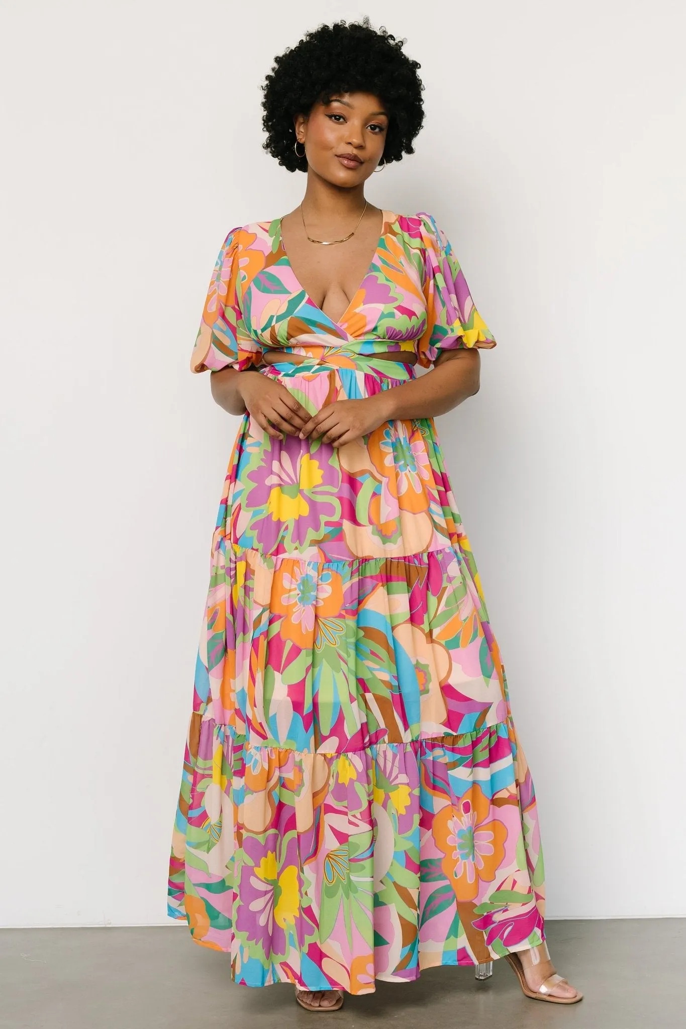 Bastina Open Back Maxi Dress | Multi Print sold by Baltic Born