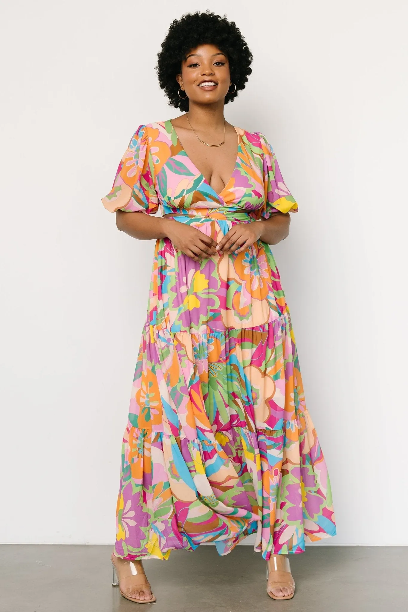 Bastina Open Back Maxi Dress | Multi Print sold by Baltic Born product image thumbnail 5