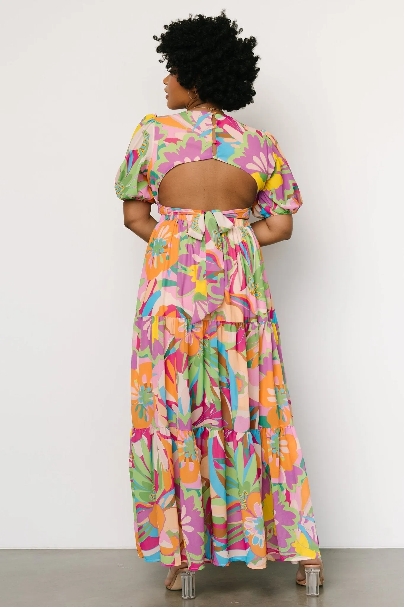 Bastina Open Back Maxi Dress | Multi Print sold by Baltic Born product image thumbnail 2
