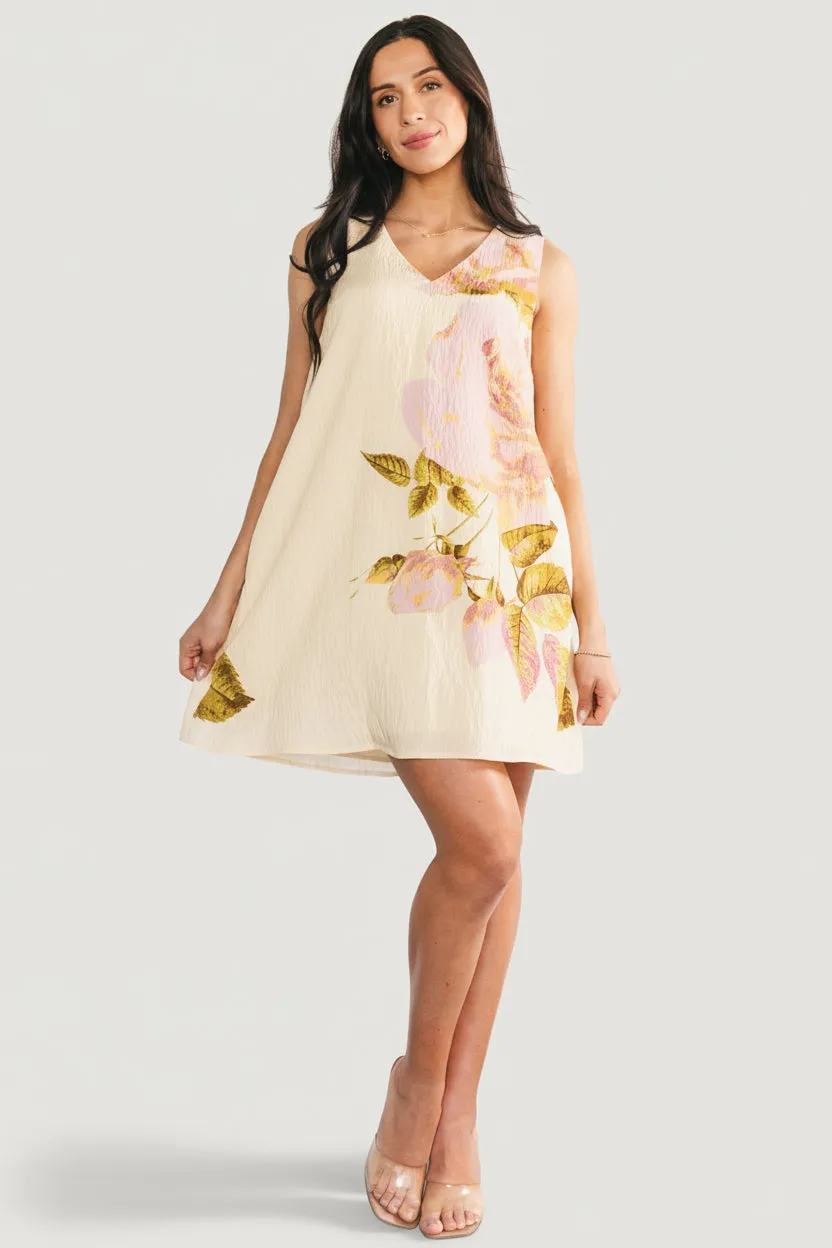 Beatriz Short Dress | Yellow + Pink Floral sold by Baltic Born product image thumbnail 5