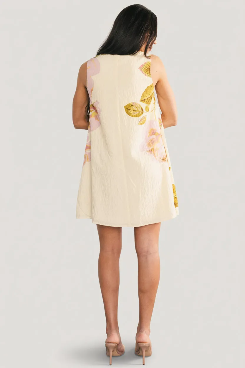 Beatriz Short Dress | Yellow + Pink Floral sold by Baltic Born product image thumbnail 4