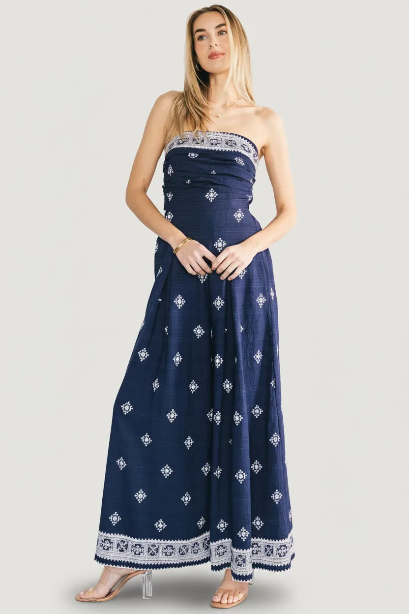 Córdoba Strapless Jumpsuit | Navy Print sold by Baltic Born product image thumbnail 5