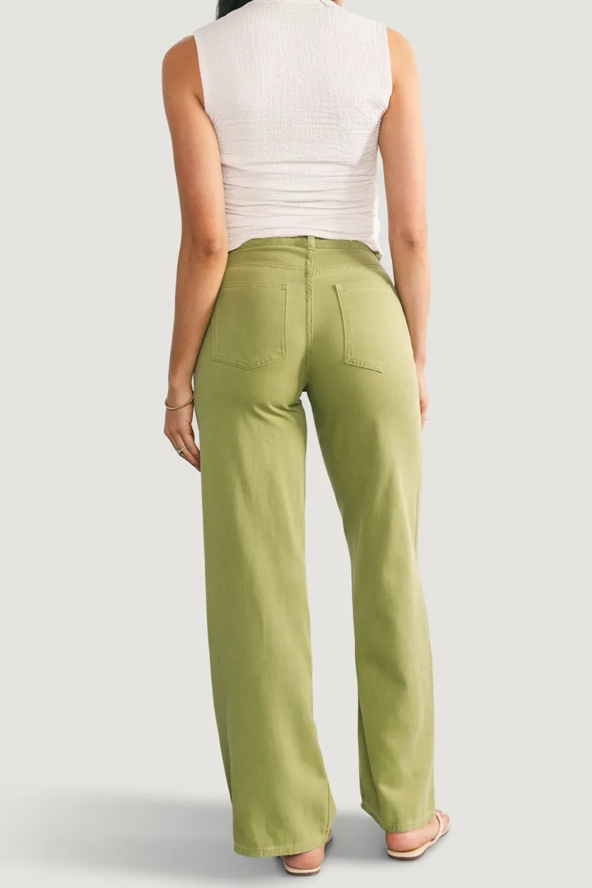 Mabel Mid Rise Soft Denim Pants | Green sold by Baltic Born product image thumbnail 4