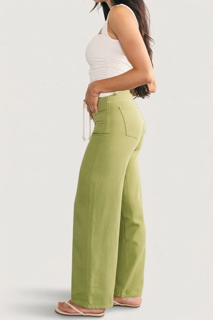 Mabel Mid Rise Soft Denim Pants | Green sold by Baltic Born product image thumbnail 3