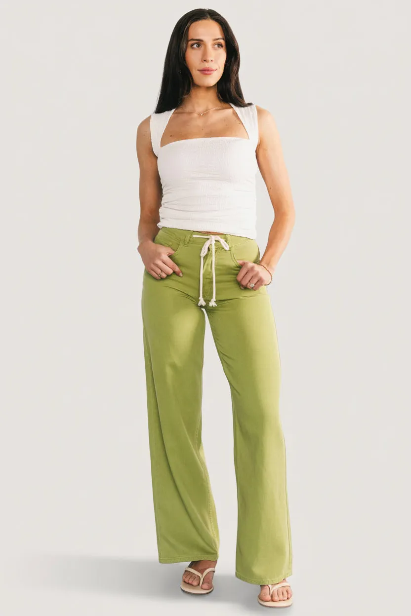 Mabel Mid Rise Soft Denim Pants | Green sold by Baltic Born product image thumbnail 5