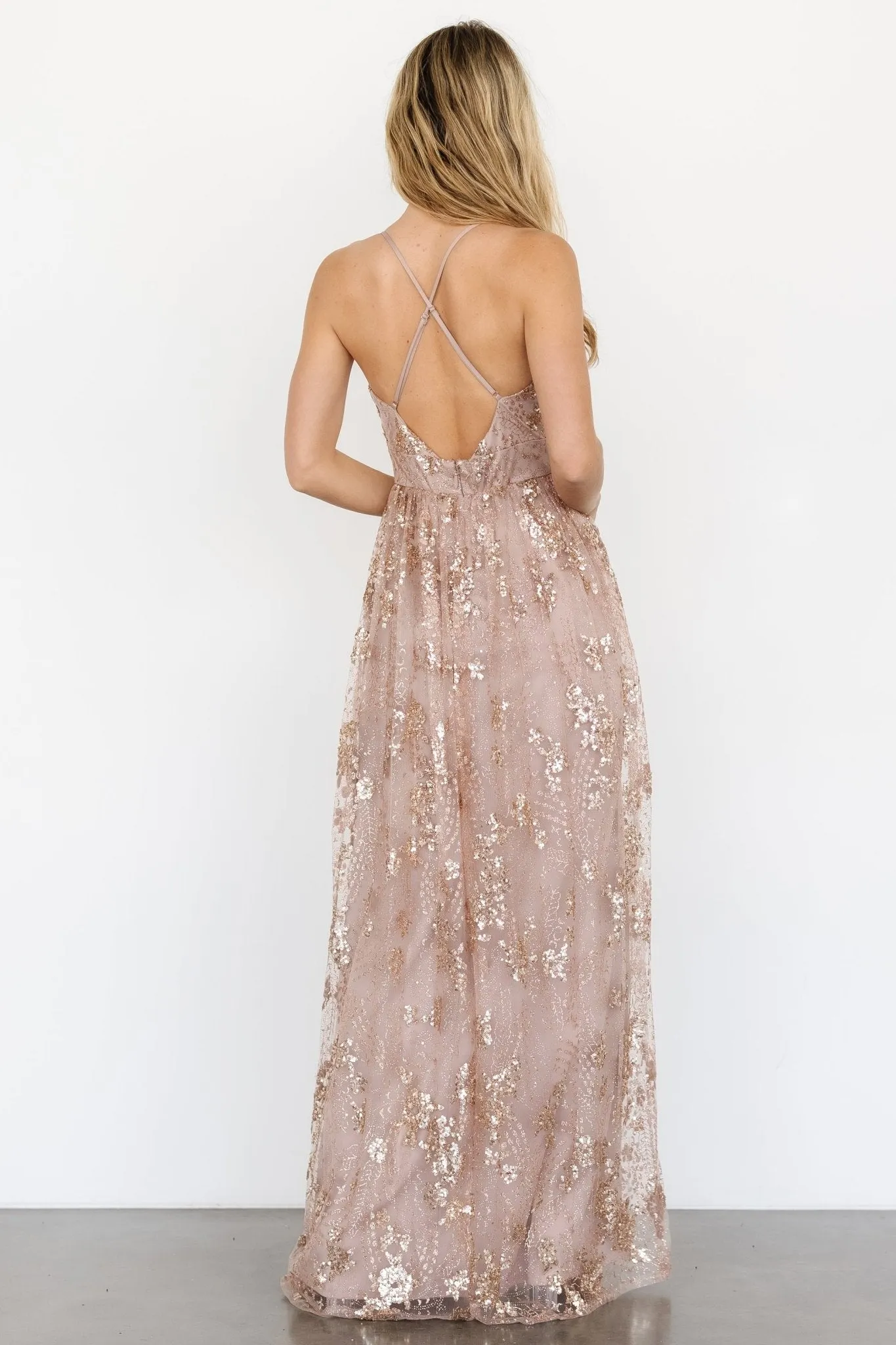 Tasha Sequin Gown | Mauve sold by Baltic Born product image thumbnail 2