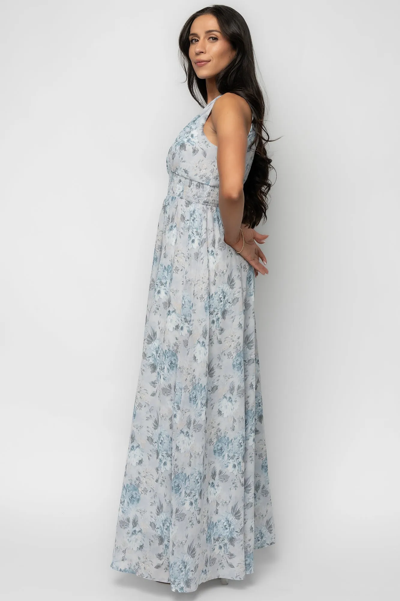 Imogen Maxi Dress | Light Blue Floral sold by Baltic Born product image thumbnail 3