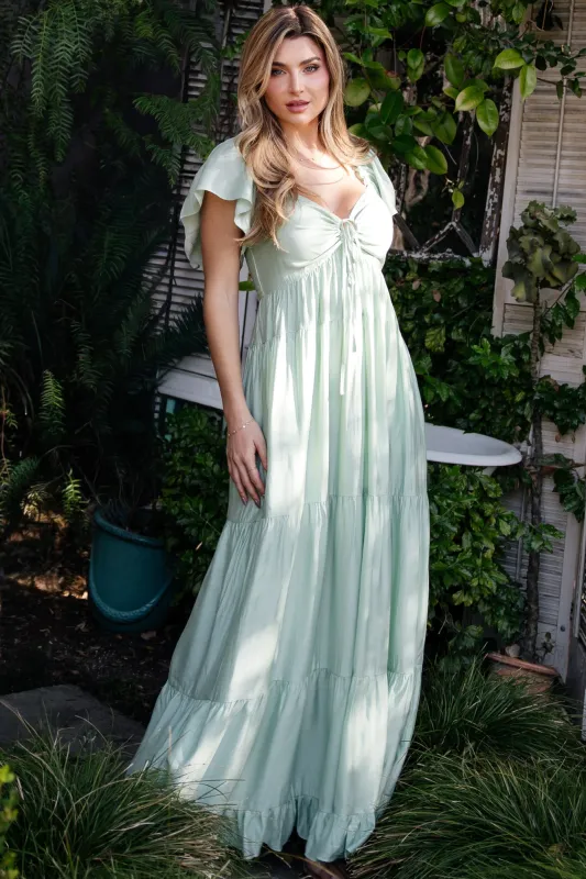Agatha Maxi Dress | Light Sage made by In February