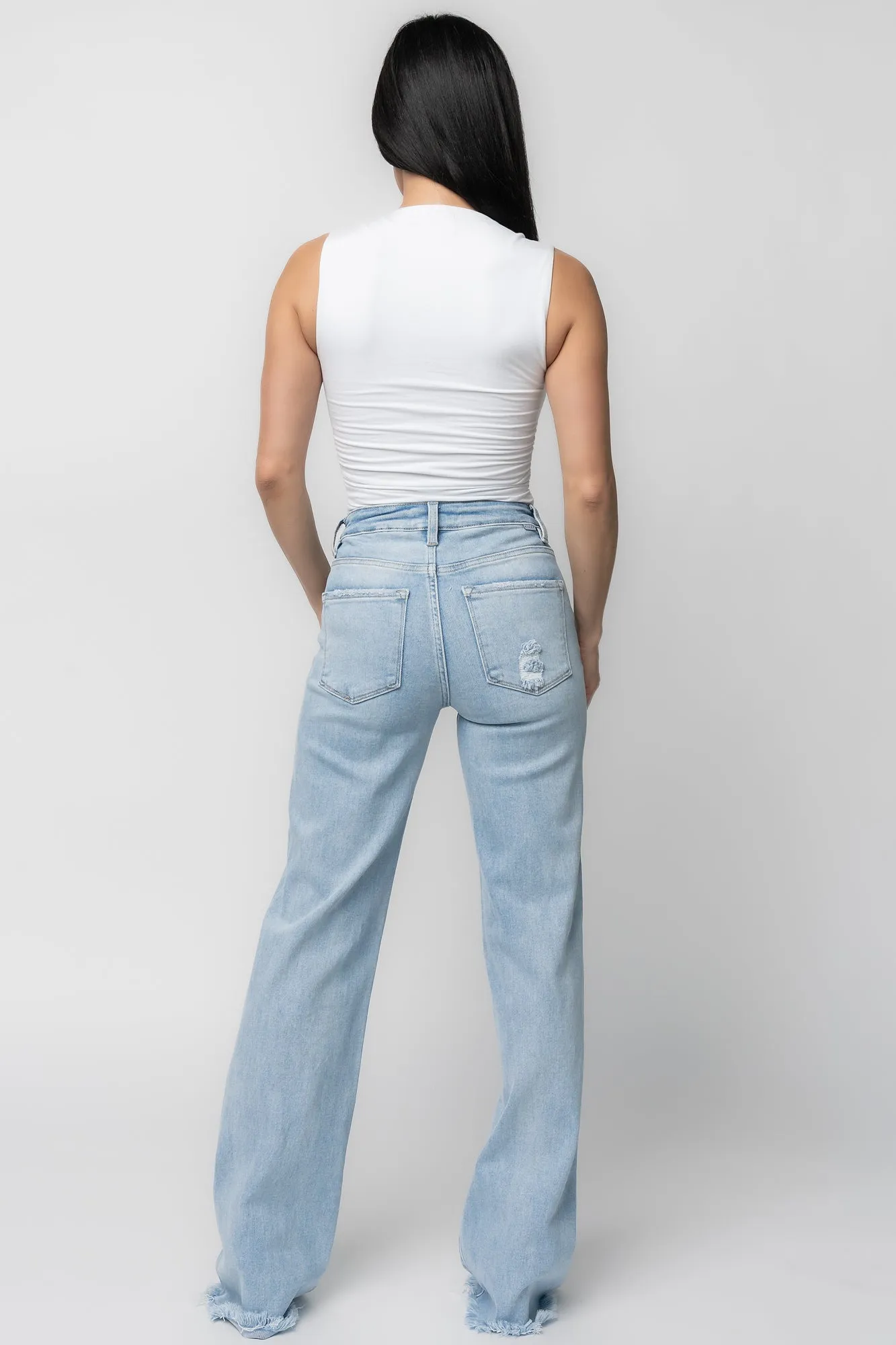 Allure High Rise Straight Jeans | Light Wash sold by Baltic Born product image thumbnail 4