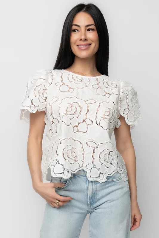 Delphine Floral Top | Off White made by Blue Blush