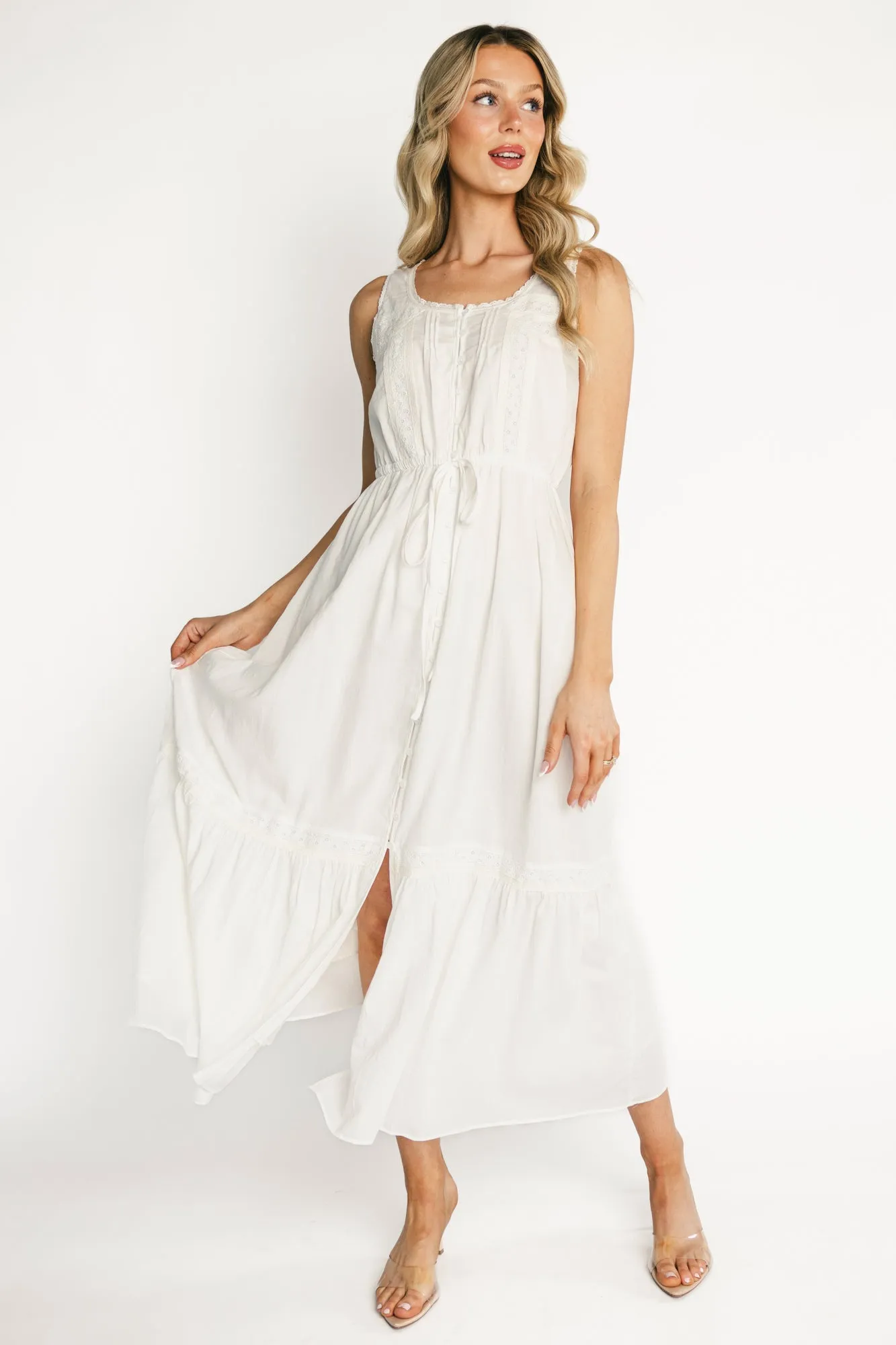 Blanche Midi Dress | Off White sold by Baltic Born