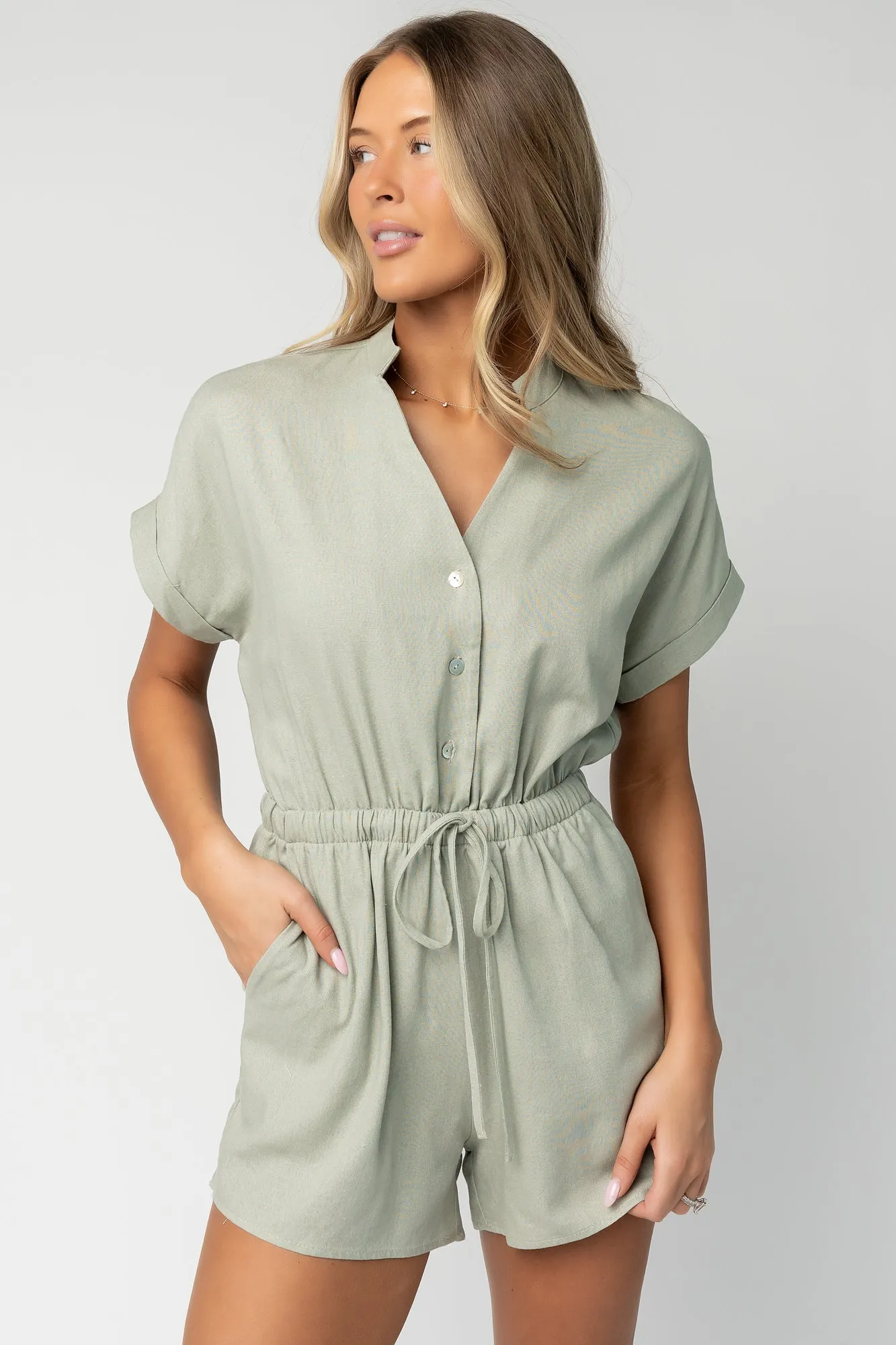 Winnie Romper | Light Sage sold by Baltic Born product image thumbnail 5