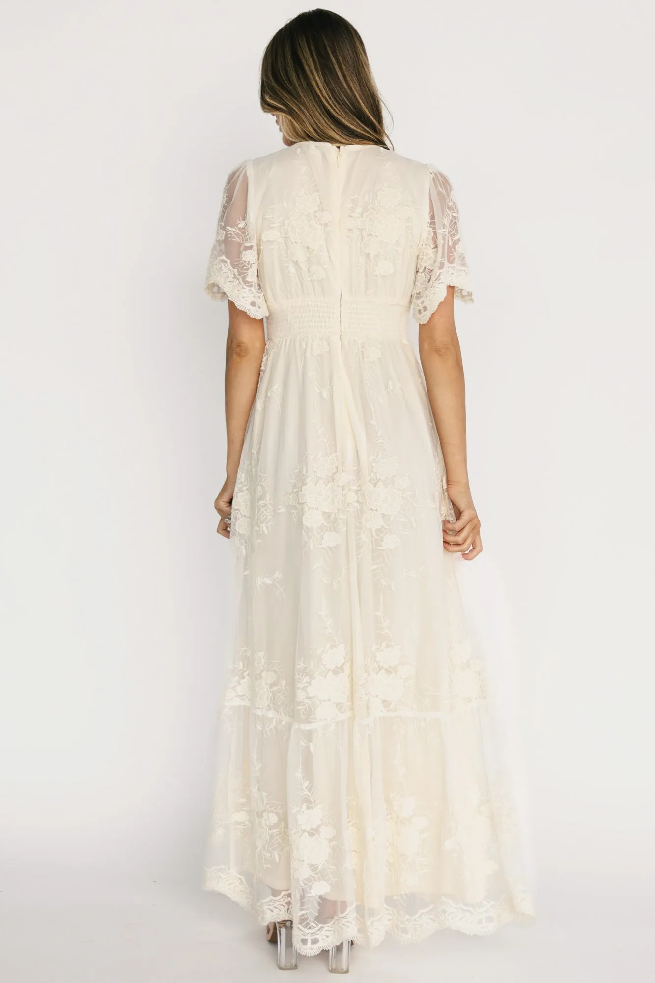 Rosalia Lace Maxi Dress | Vintage Cream sold by Baltic Born product image thumbnail 4
