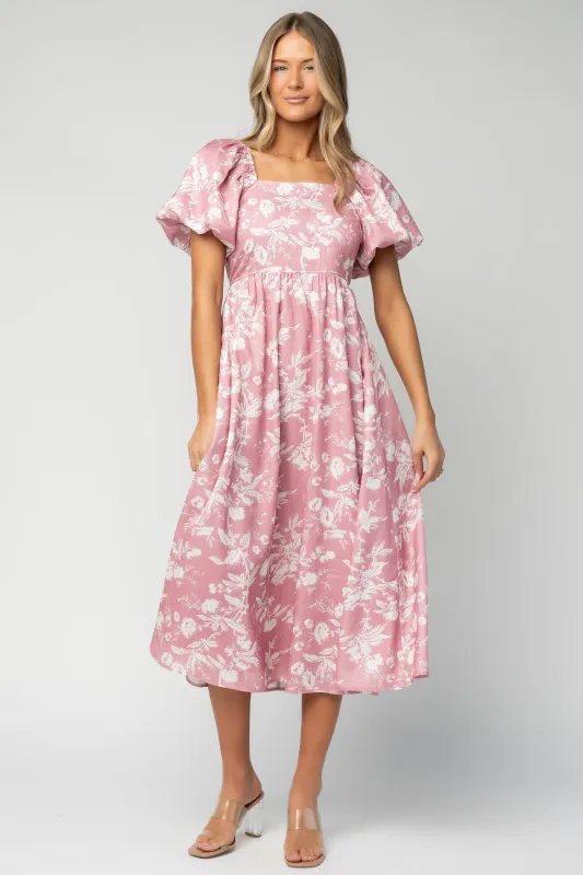 Graceland Maxi Dress | Pink + White Floral sold by Baltic Born