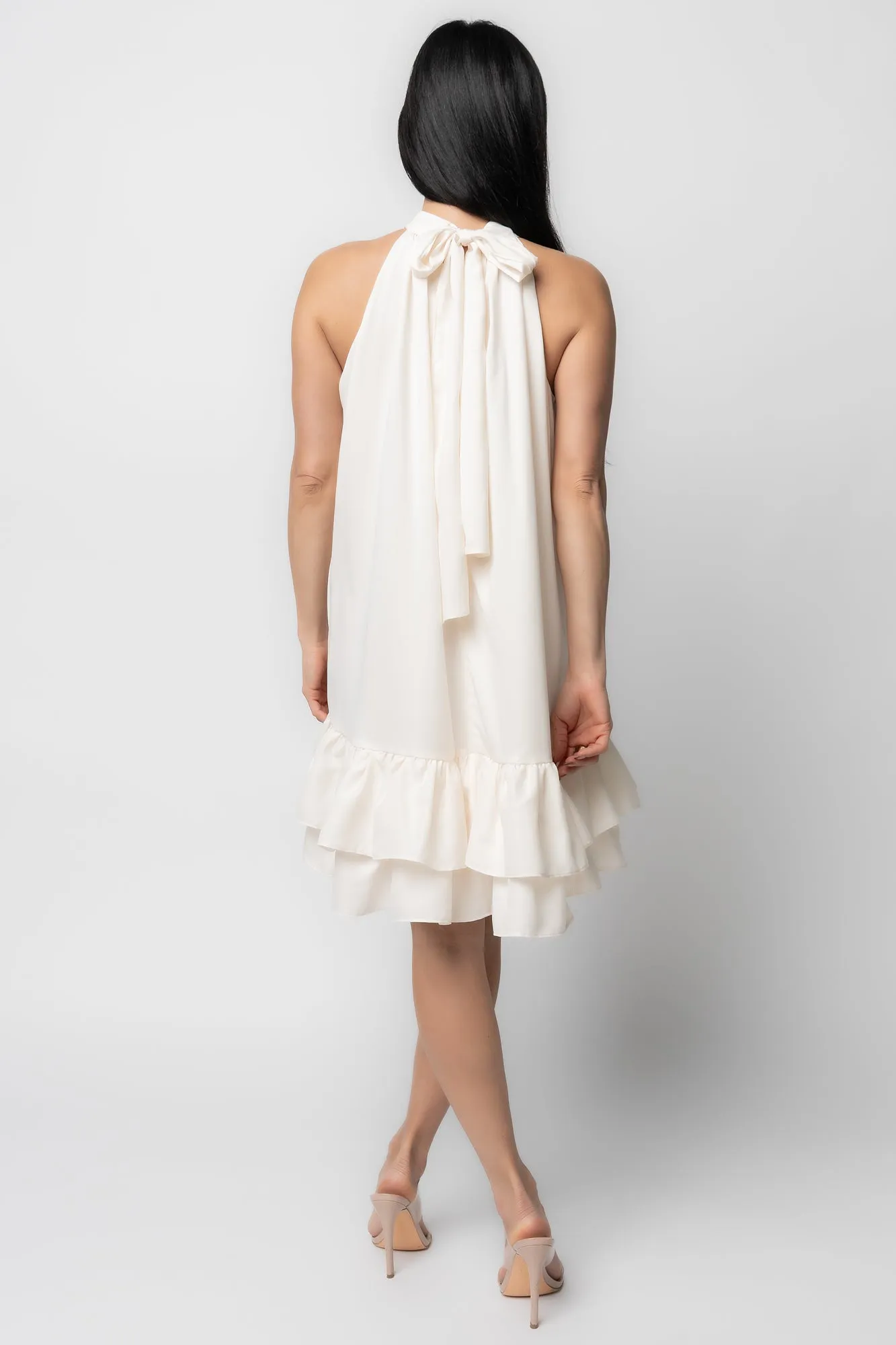 Lulu Ruffle Short Dress | Cream sold by Baltic Born product image thumbnail 4