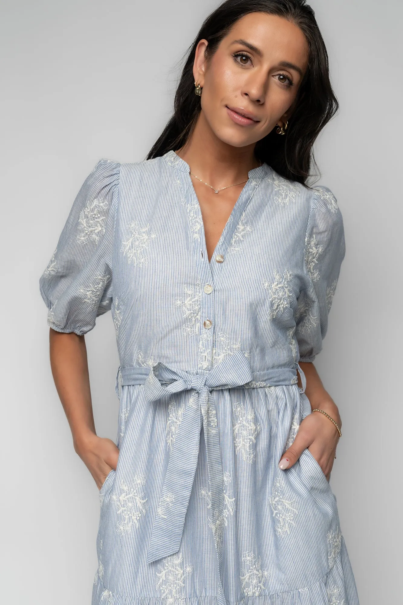 Marguerite Embroidered Dress | Light Blue sold by Baltic Born product image thumbnail 5