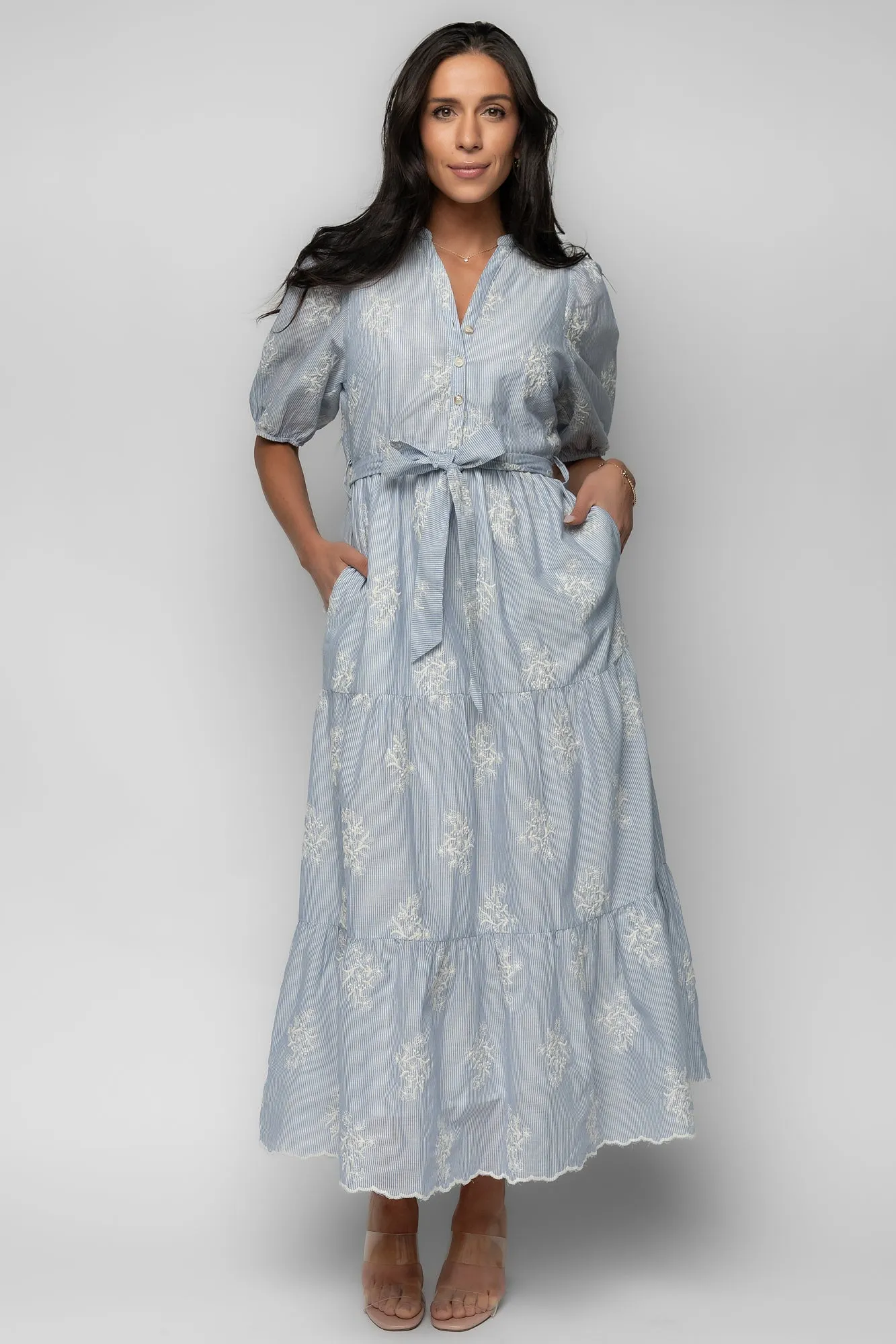 Marguerite Embroidered Dress | Light Blue sold by Baltic Born product image thumbnail 2