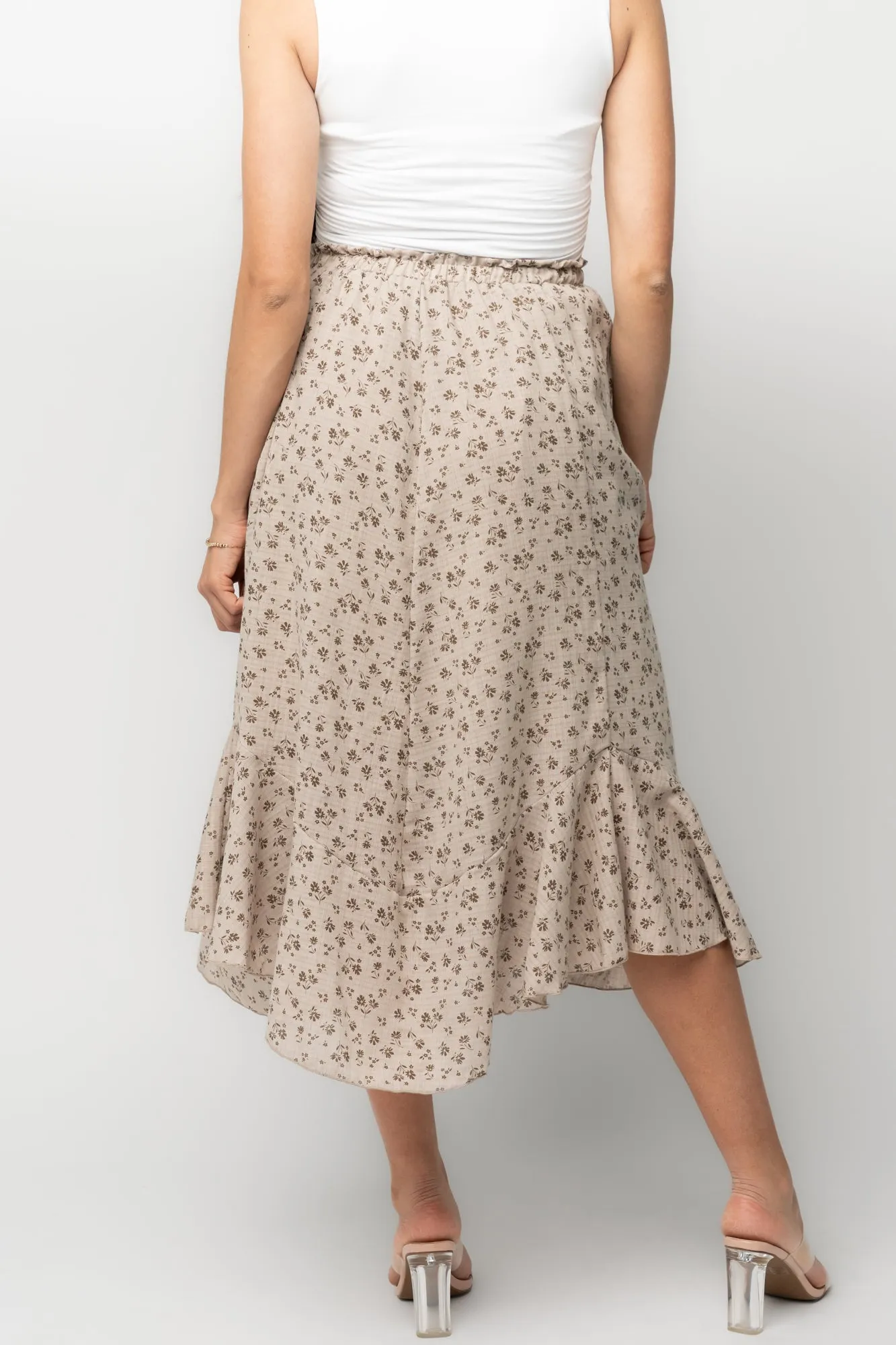 Wrenley Midi Skirt | Warm Taupe Floral sold by Baltic Born product image thumbnail 4
