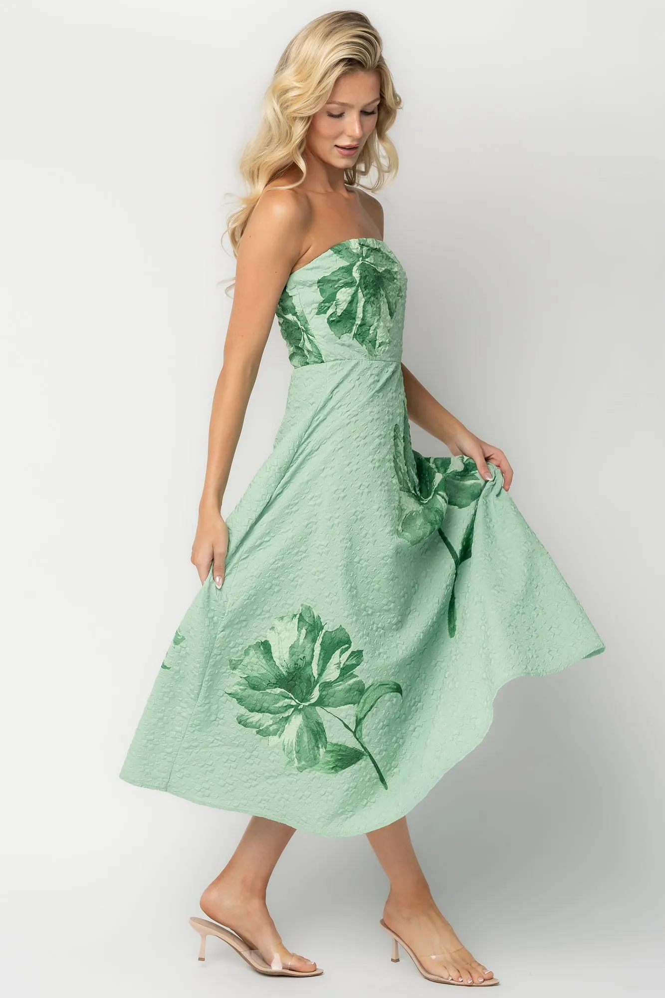 Genesis Strapless Midi Dress | Mint Green sold by Baltic Born product image thumbnail 3