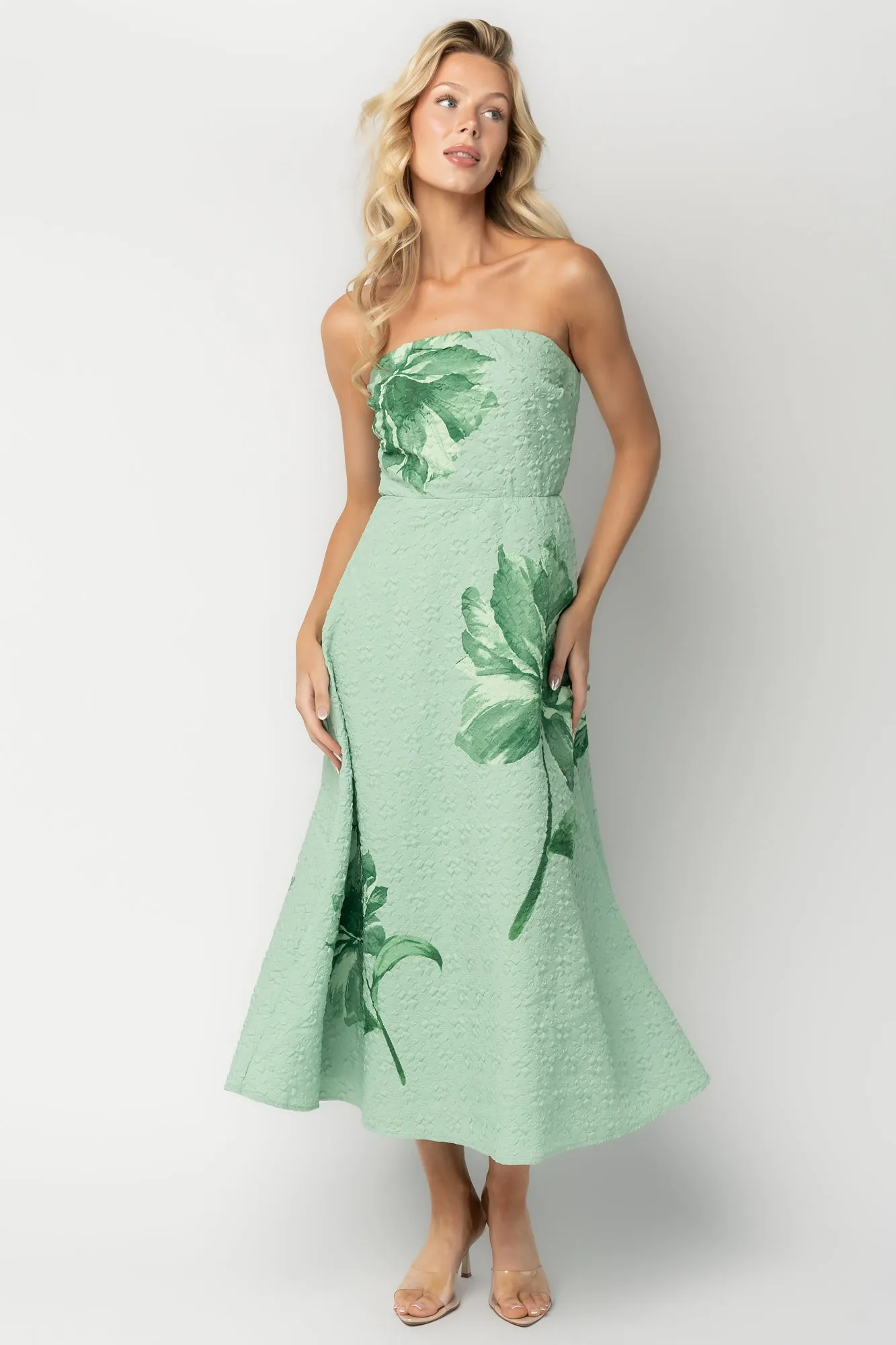 Genesis Strapless Midi Dress | Mint Green sold by Baltic Born