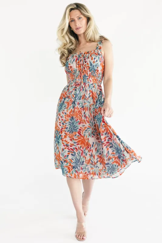 Marni Midi Dress | Blush Multi made by Baltic Born