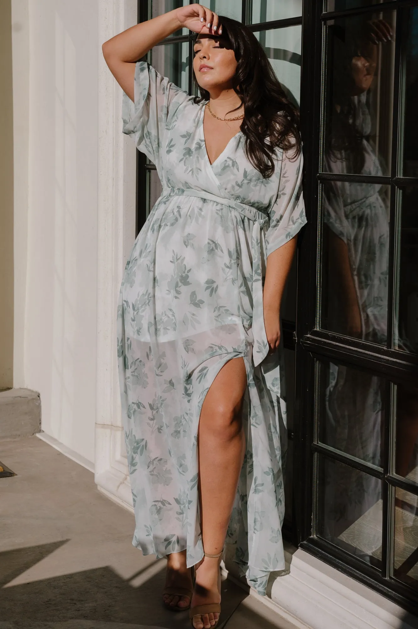 Kia Kimono Maxi Dress | Sage Floral sold by Baltic Born product image thumbnail 3