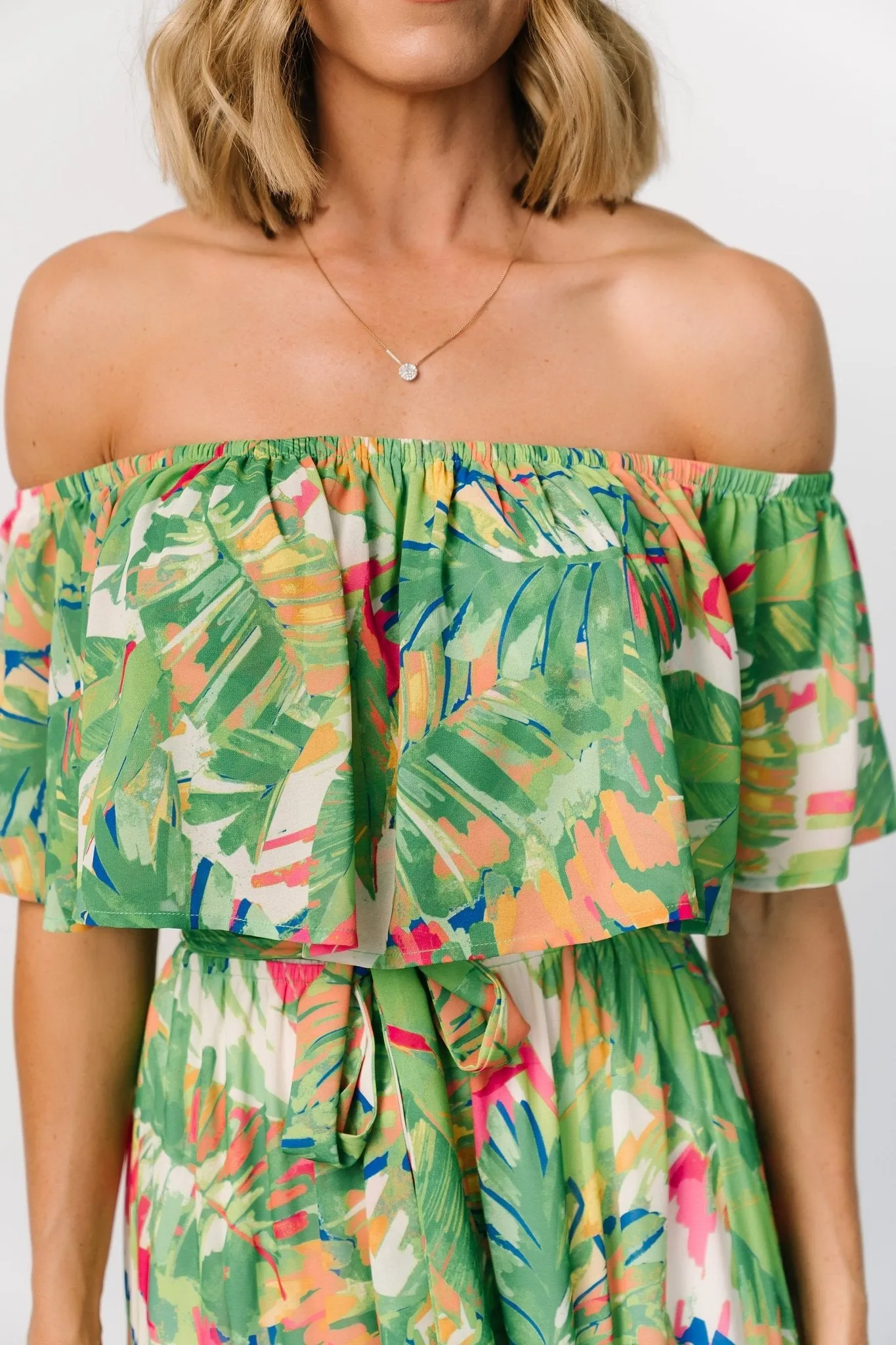 Sonoma Off Shoulder Maxi Dress | Green Multi sold by Baltic Born product image thumbnail 2
