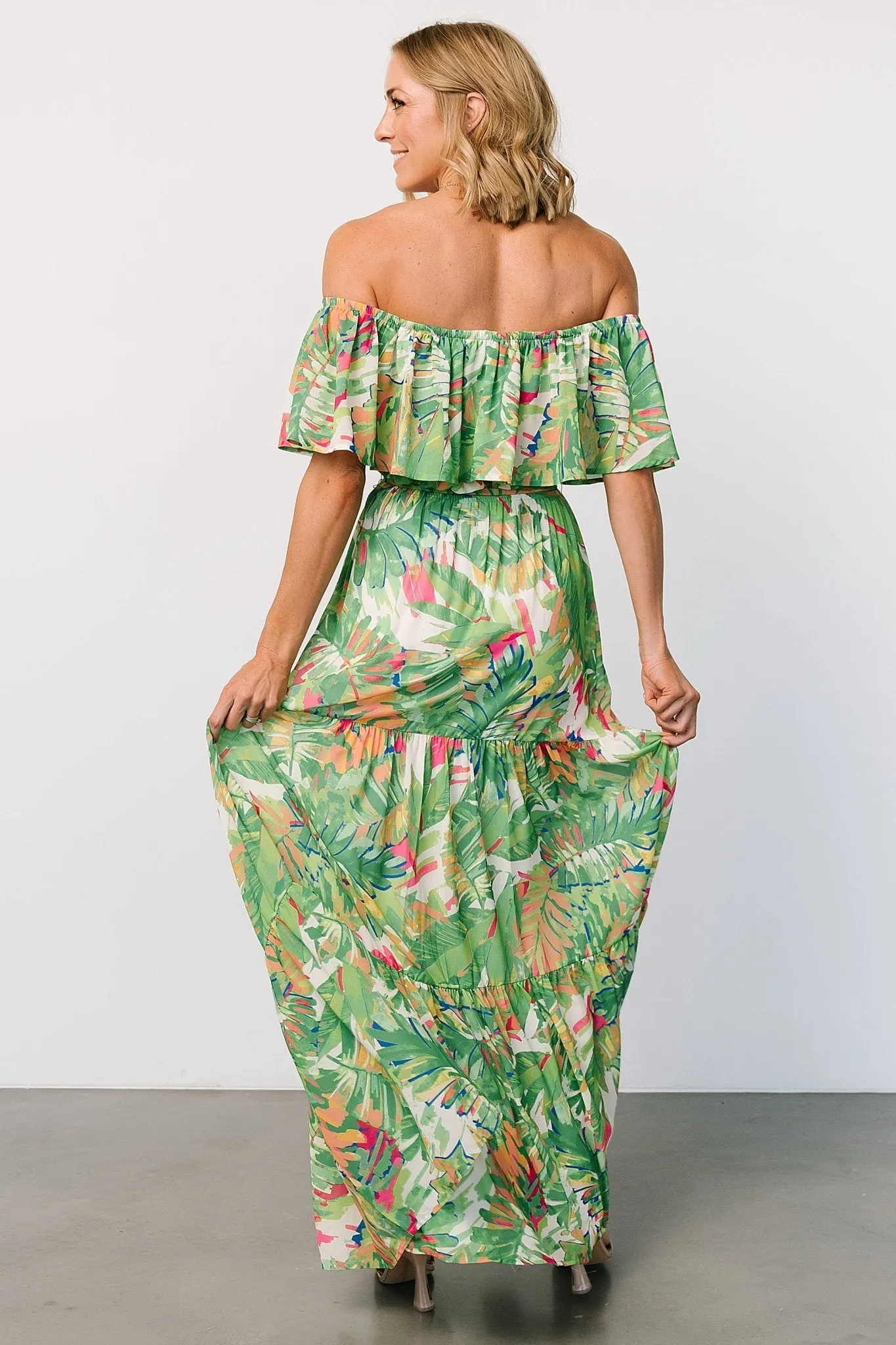 Sonoma Off Shoulder Maxi Dress | Green Multi sold by Baltic Born product image thumbnail 4
