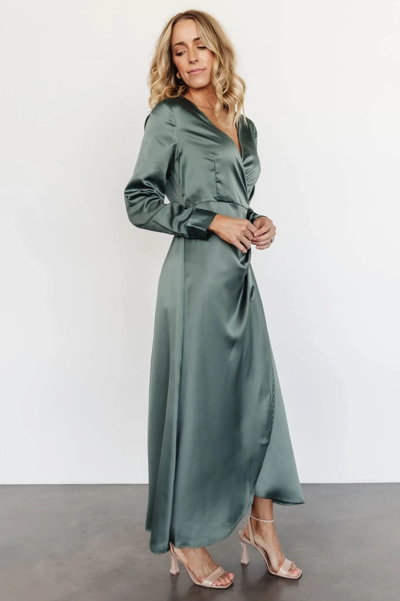 Lawrence Wrap Maxi Dress | Winter Green sold by Baltic Born