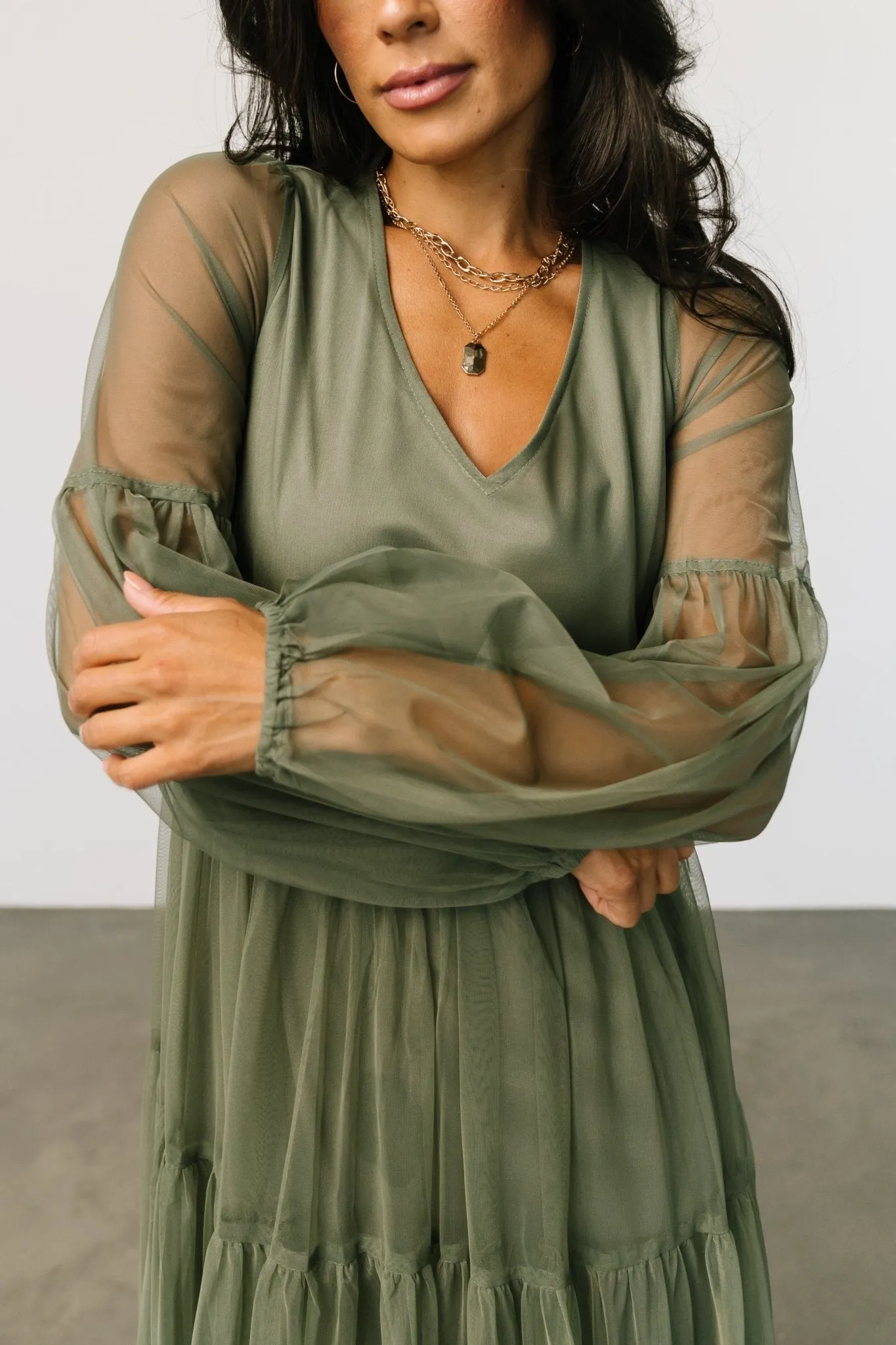 Hoffman Tulle Maxi Dress | Olive sold by Baltic Born product image thumbnail 2