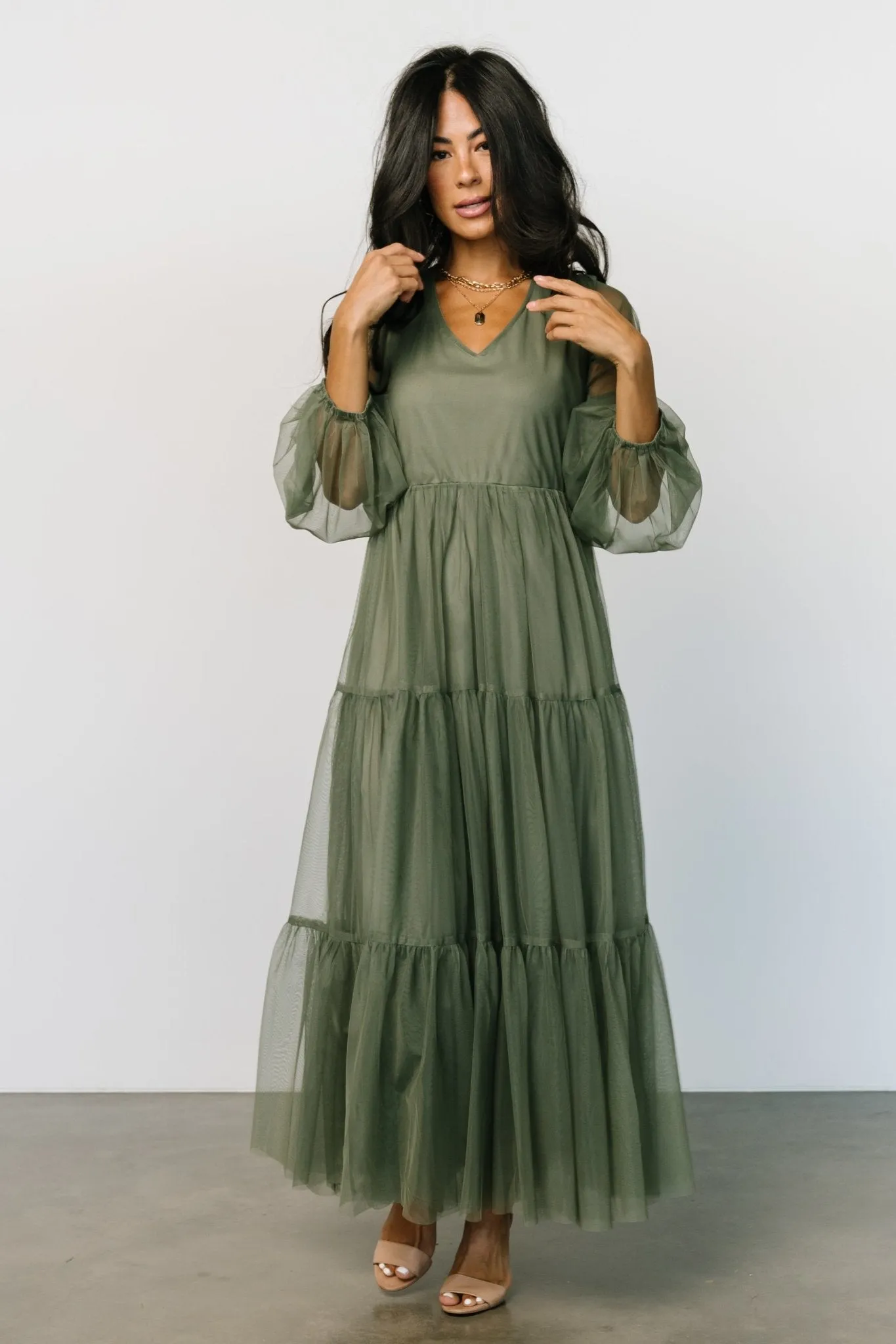 Hoffman Tulle Maxi Dress | Olive sold by Baltic Born