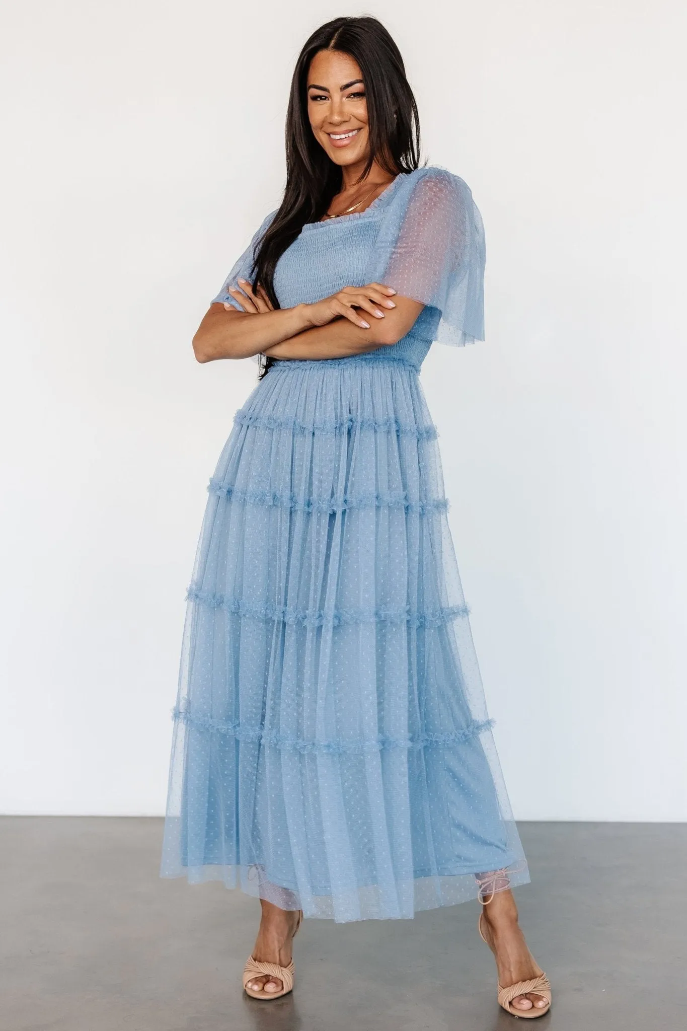 Bexley Tulle Dress | Dusty Blue sold by Baltic Born product image thumbnail 3