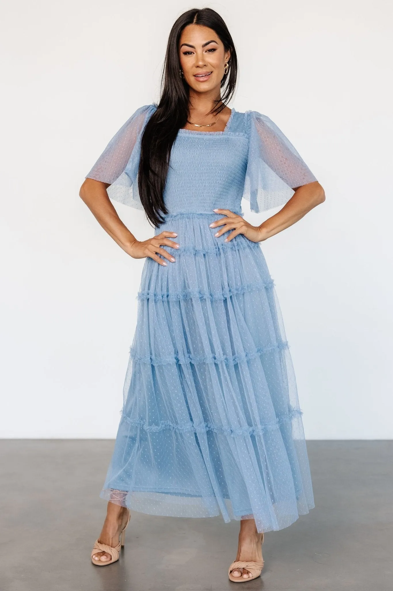 Bexley Tulle Dress | Dusty Blue sold by Baltic Born product image thumbnail 5