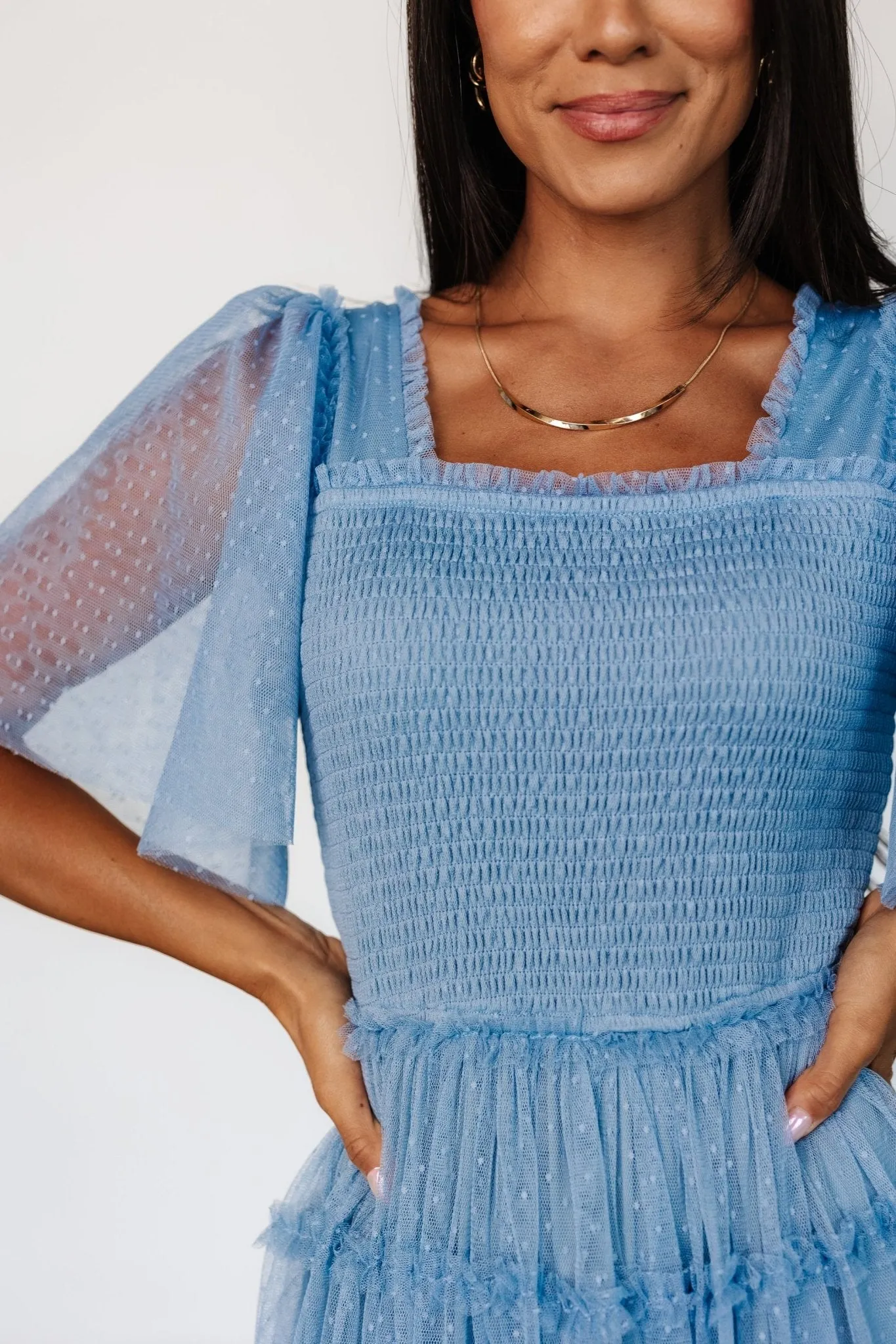 Bexley Tulle Dress | Dusty Blue sold by Baltic Born product image thumbnail 2