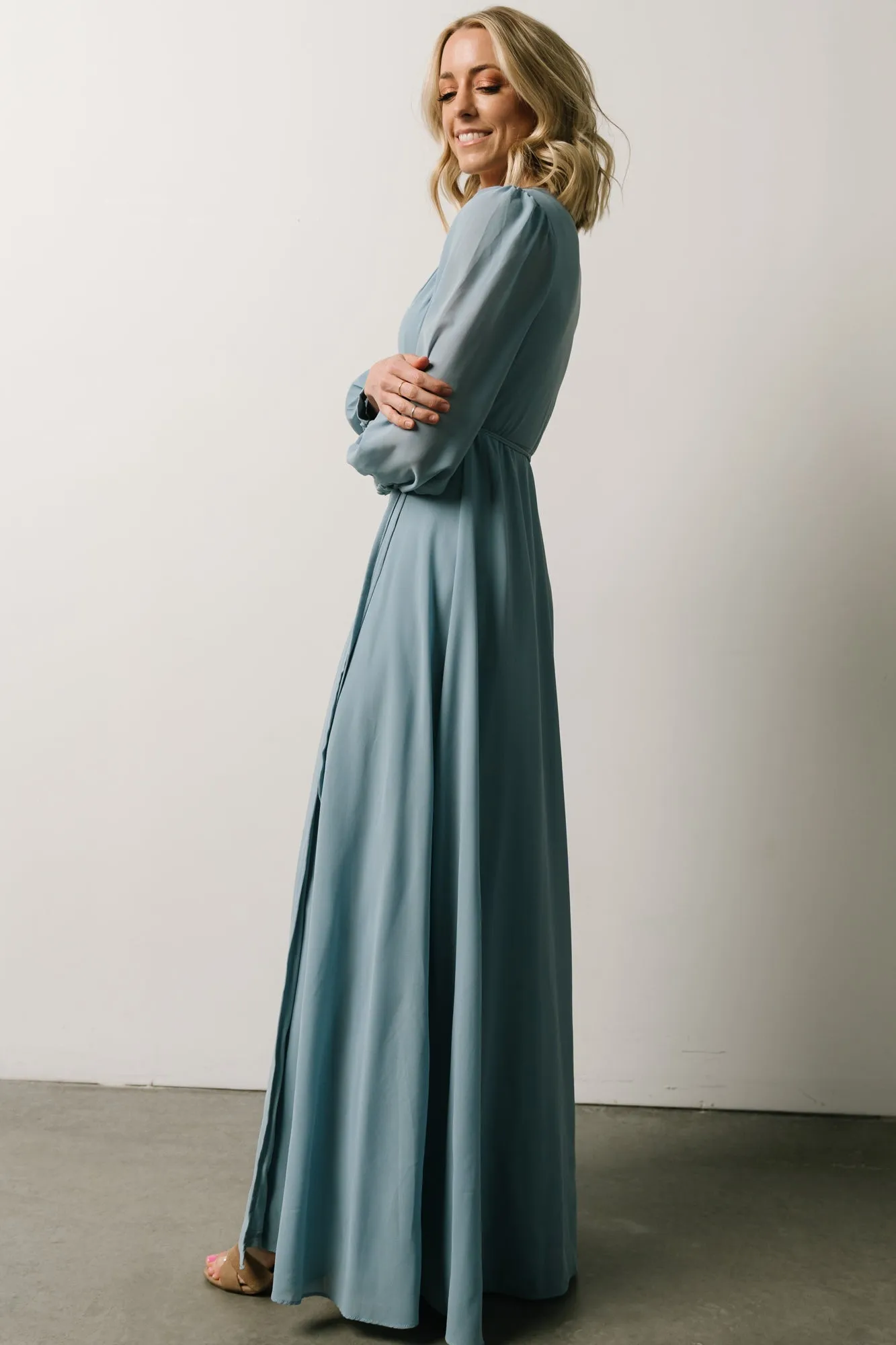 Kelsey Wrap Dress | Dusty Blue sold by Baltic Born product image thumbnail 5