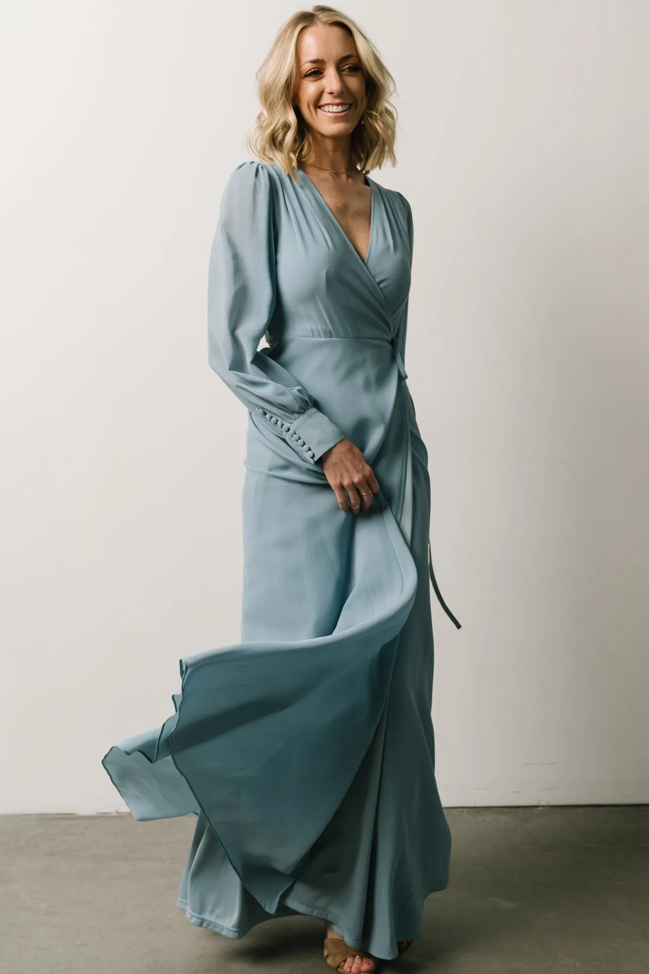 Kelsey Wrap Dress | Dusty Blue sold by Baltic Born product image thumbnail 2