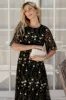 Arabella Embroidered Tulle Maxi Dress | Gold + Black sold by Baltic Born