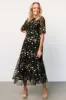 Arabella Embroidered Tulle Maxi Dress | Gold + Black sold by Baltic Born