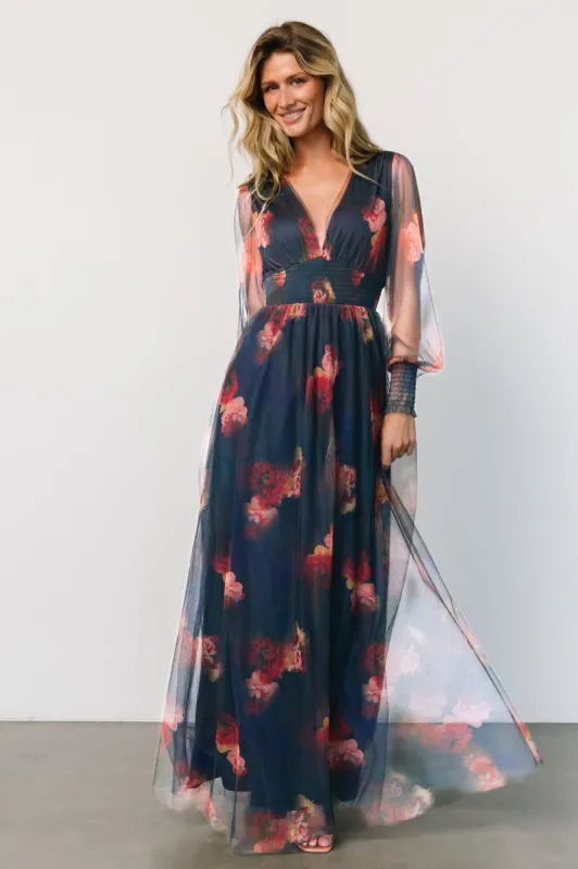 Layla Tulle Maxi Dress | Topaz Ombre Floral sold by Baltic Born
