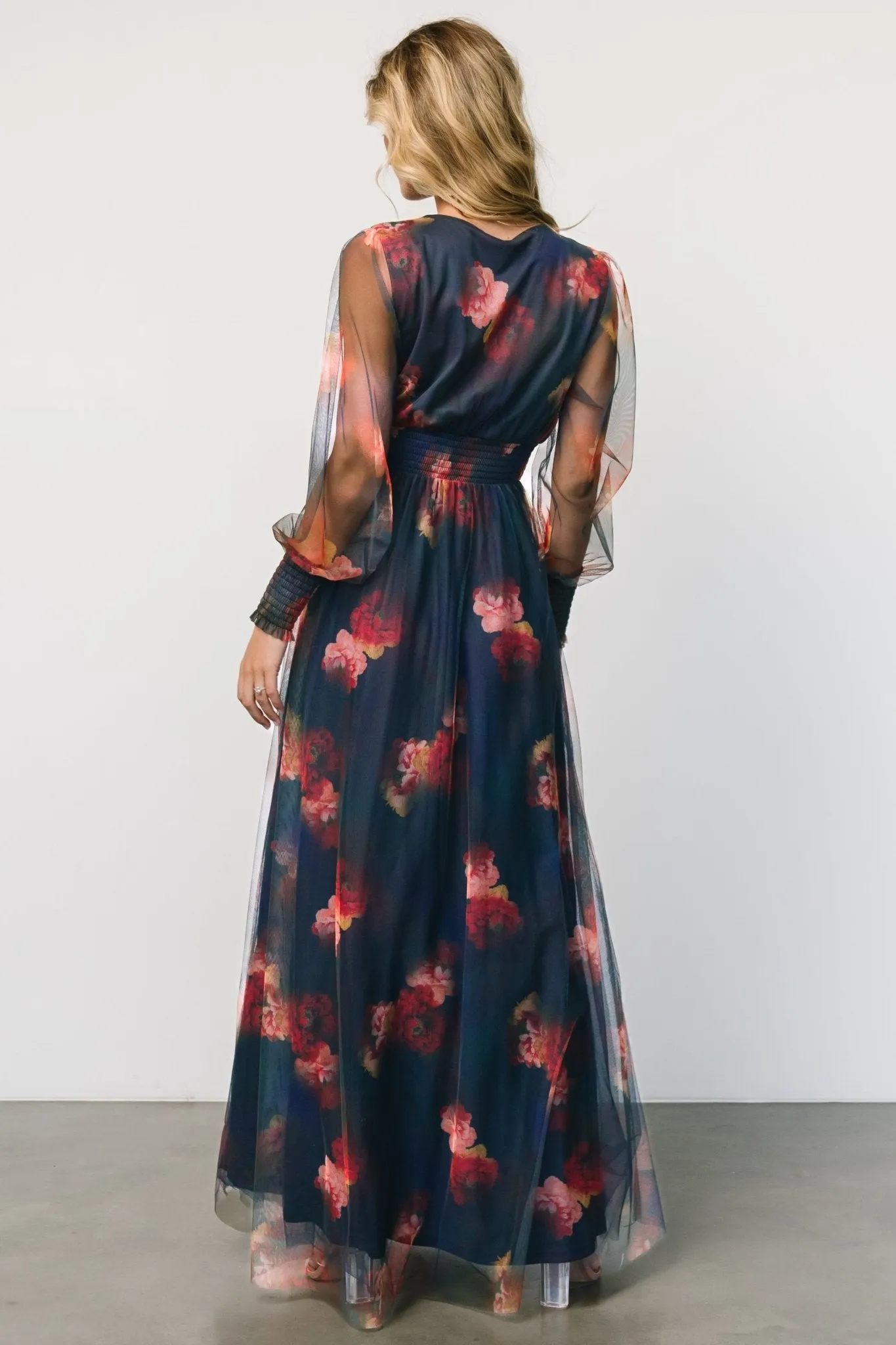 Layla Tulle Maxi Dress | Topaz Ombre Floral sold by Baltic Born product image thumbnail 5