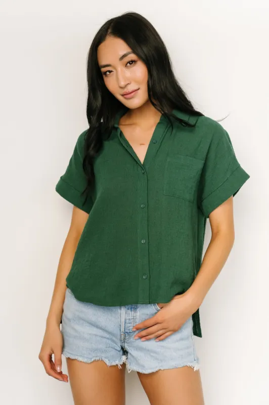 Hammond Short Sleeve Top | Dark Green sold by Baltic Born