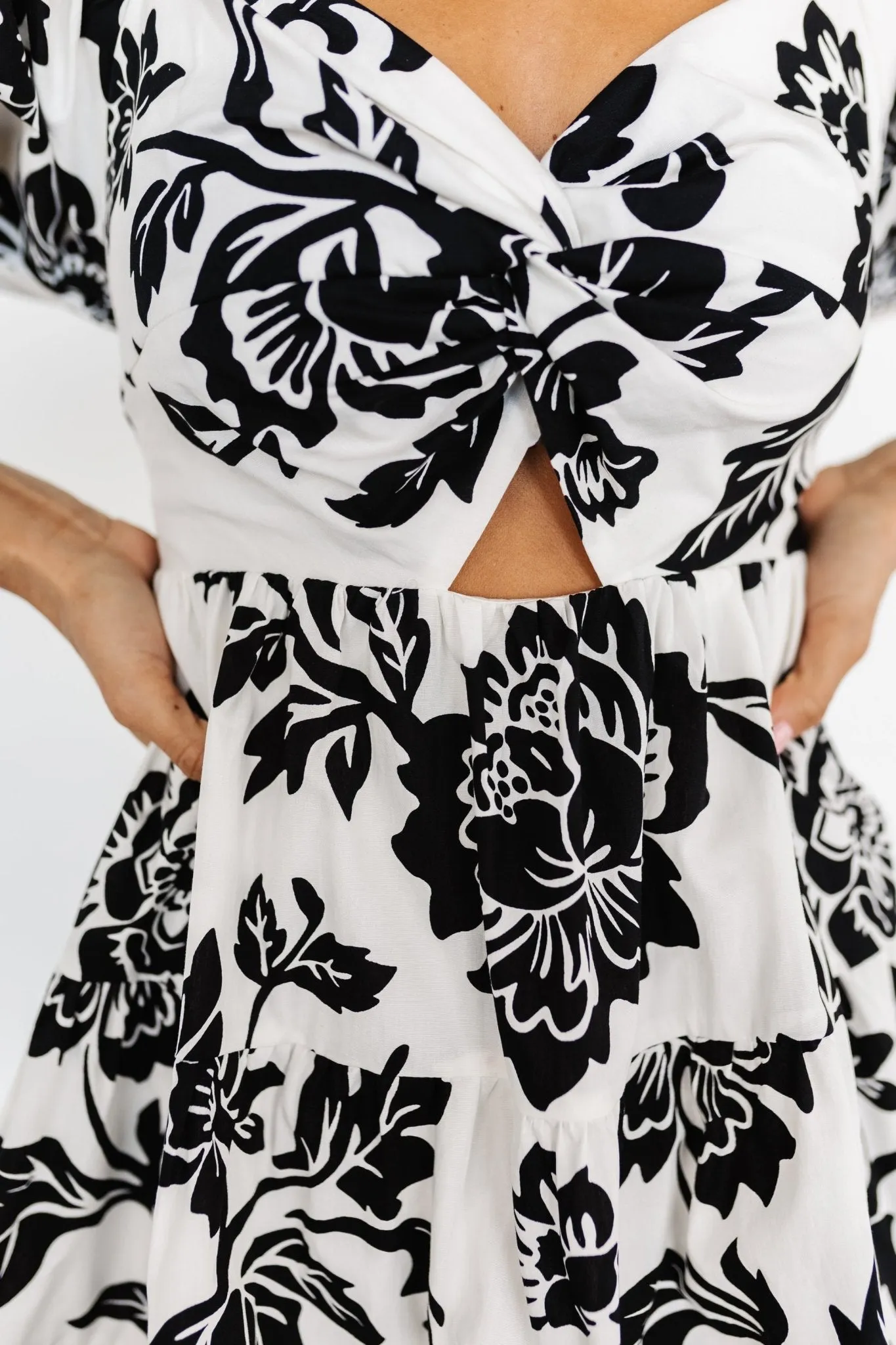 Sophronia Mini Dress | Cream + Black sold by Baltic Born product image thumbnail 2