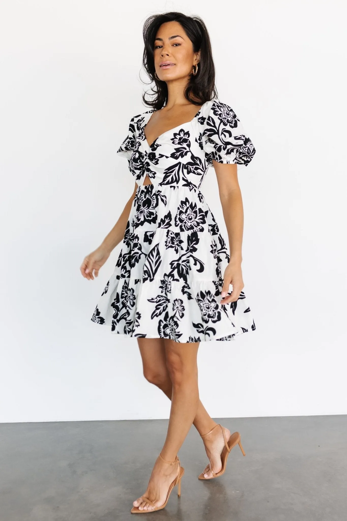 Sophronia Mini Dress | Cream + Black sold by Baltic Born product image thumbnail 3