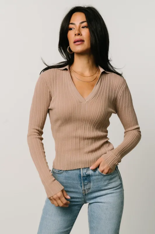 Zia Knit Top | Tan sold by Baltic Born