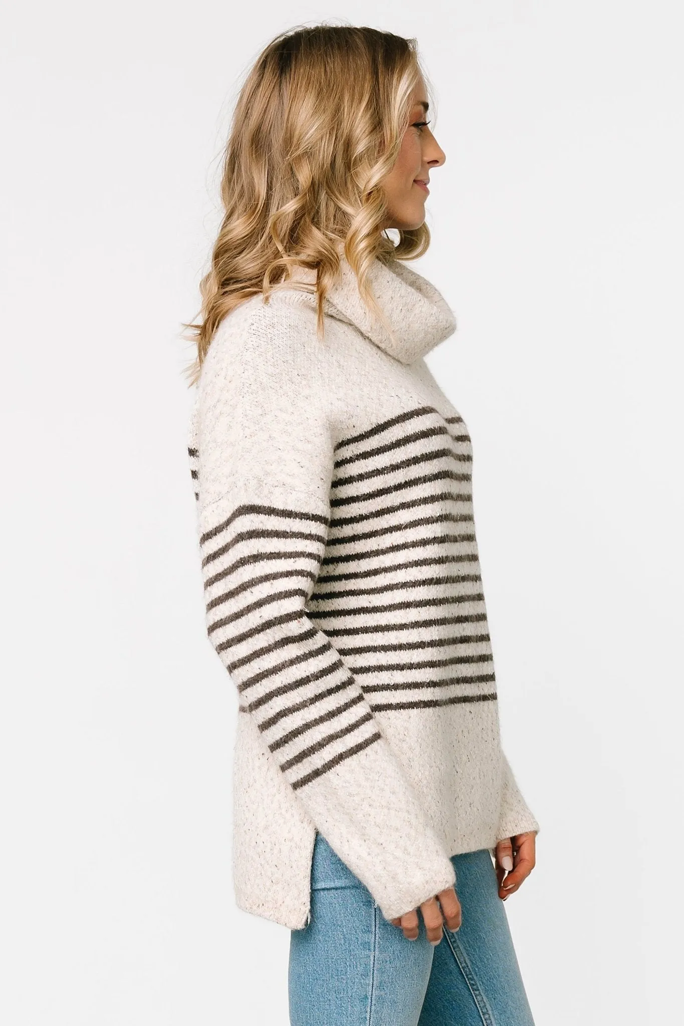 Pennington Turtleneck Sweater | Cream Multi Stripe sold by Baltic Born product image thumbnail 5