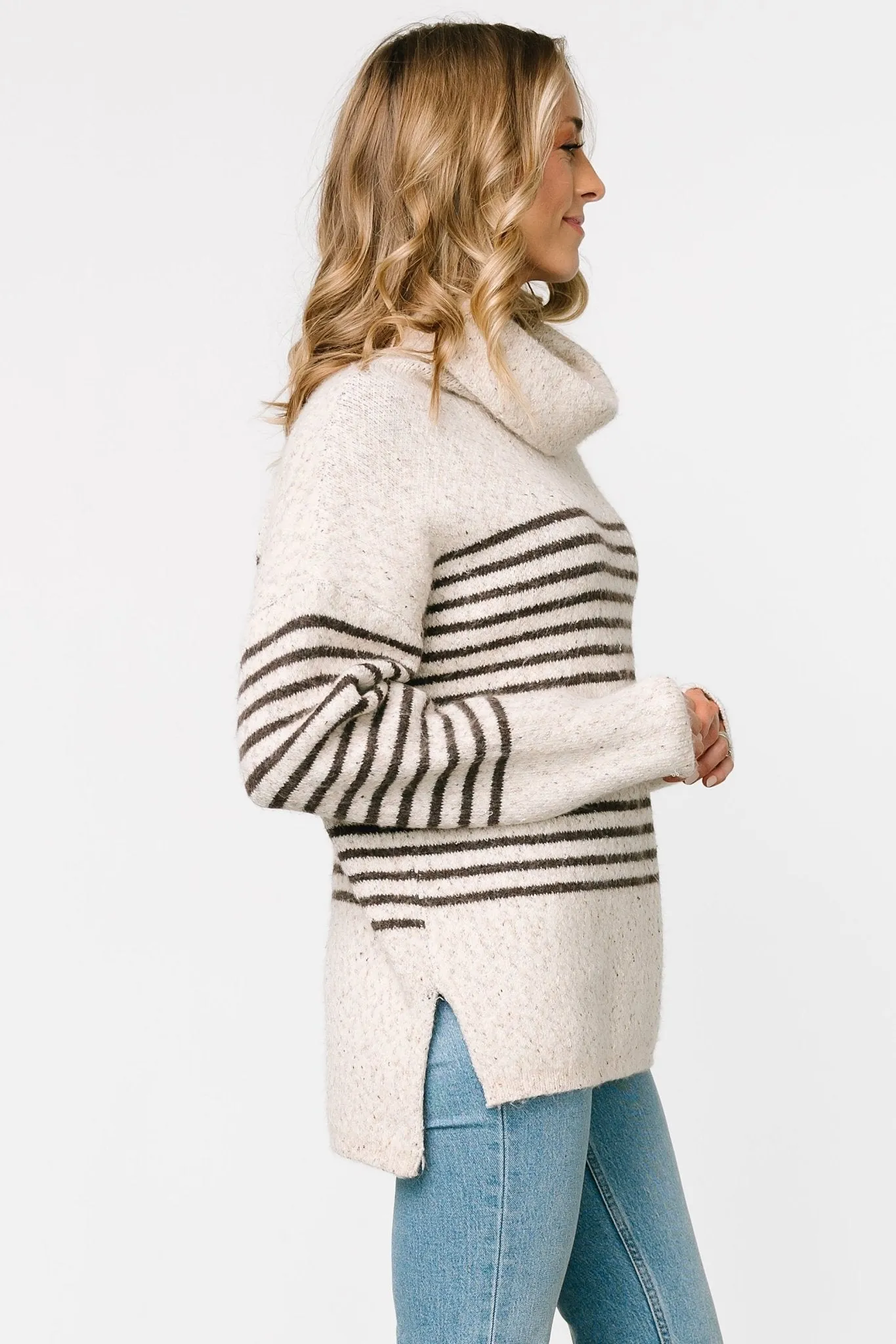 Pennington Turtleneck Sweater | Cream Multi Stripe sold by Baltic Born product image thumbnail 2